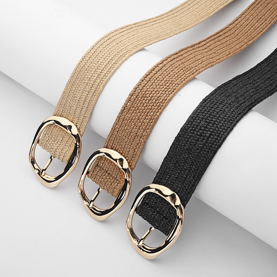 Coonoor Flechtgürtel Stroh Gewebte Elastische Taillengürtel für Damen Boho günstig online kaufen