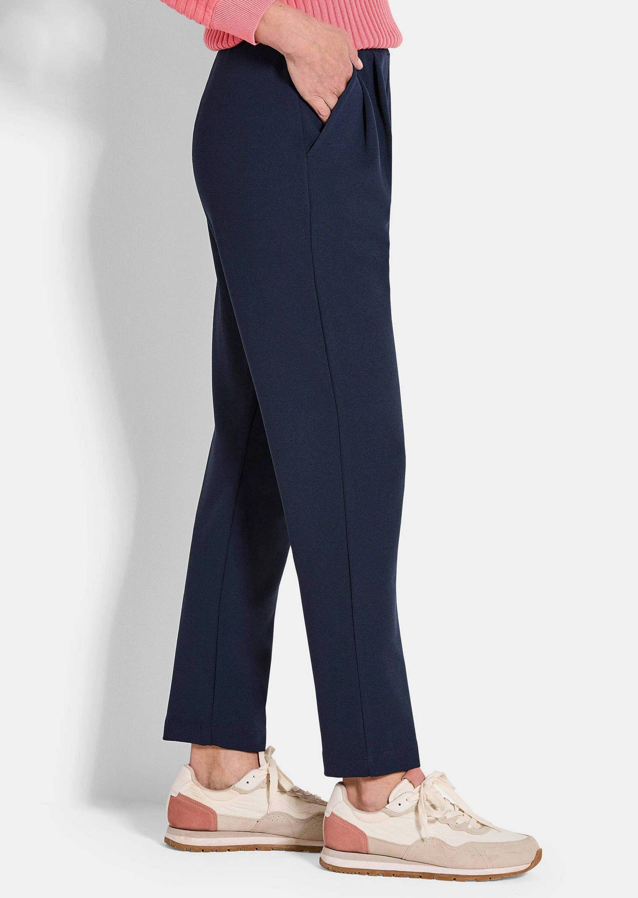 GOLDNER Schlupfhose Businesshose SARA mit Komfortbund Krepphose mit elastischem Bund, Taschen, Bundfalten