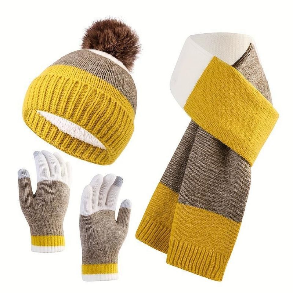 Coonoor Mütze & Schal Kinder Winter-Set aus Strickmütze, Schal und Handschuhen Winter-Wärme-Dreiteiler