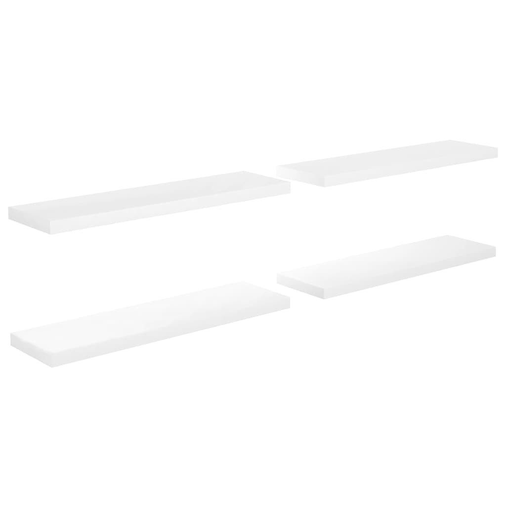 vidaXL Wandregal, Schweberegale 4 Stk. Hochglanz-Weiß 90x23,5x3,8 cm MDF. € 93,53