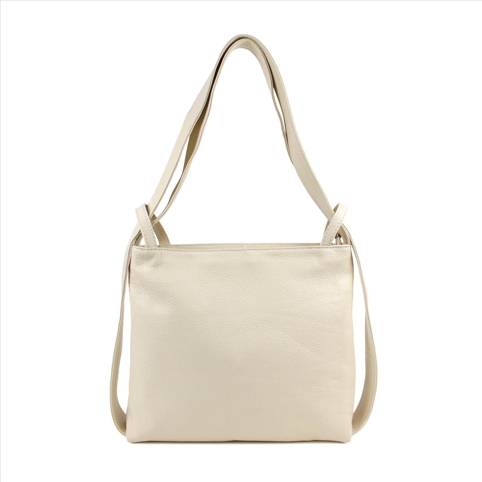 Sa-Lucca Rucksack 2-in-1 Damen City-Rucksack & Schultertasche aus Leder in vielen Farben, made in Italy