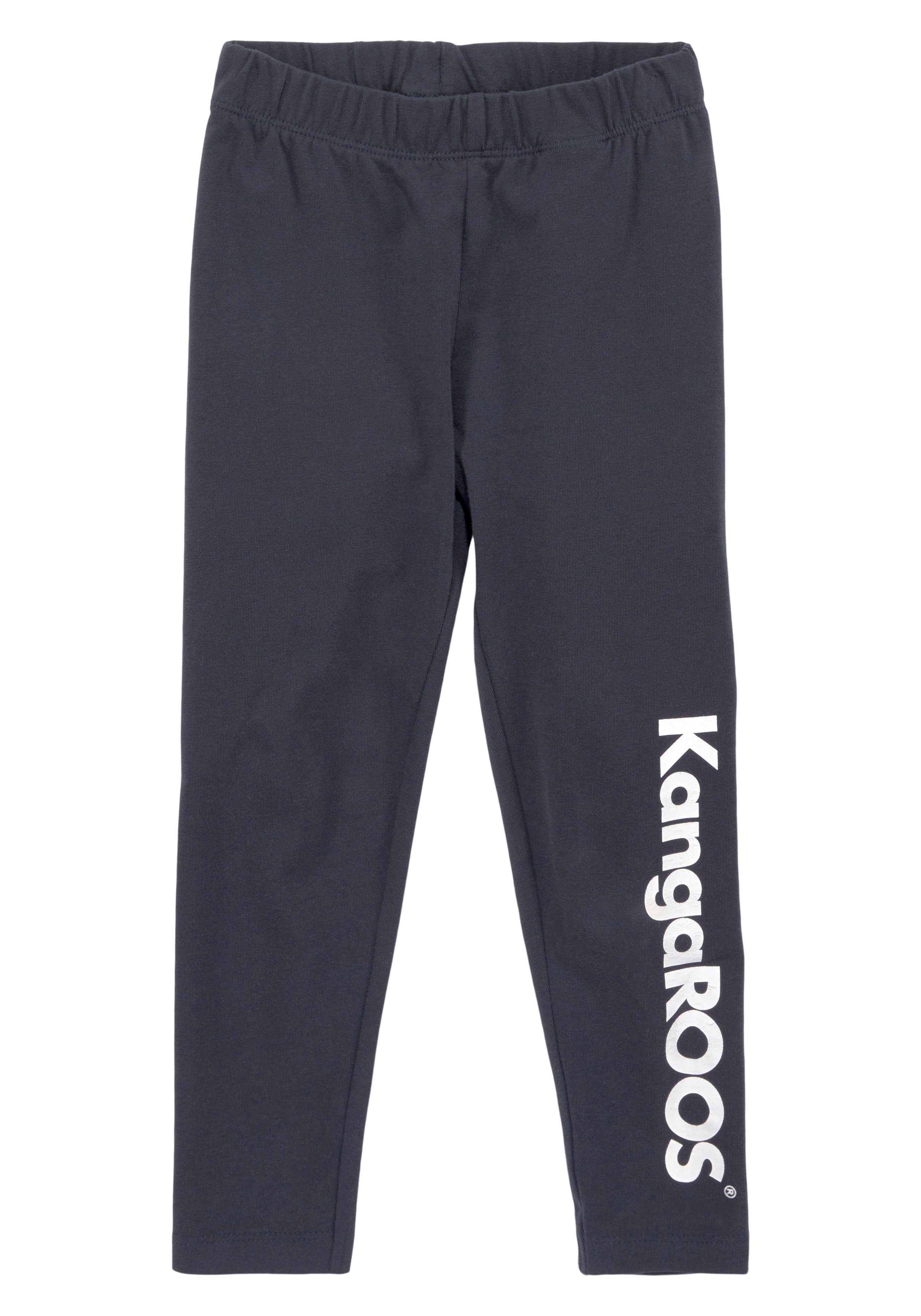 KangaROOS Leggings, Basic Leggings für große und kleine Mädchen mit Logodruck. Reduzierter Preis € 16,99. Unverbindliche Preisempfehlung € 19,99, (€ 16,99 pro 1 Stk)