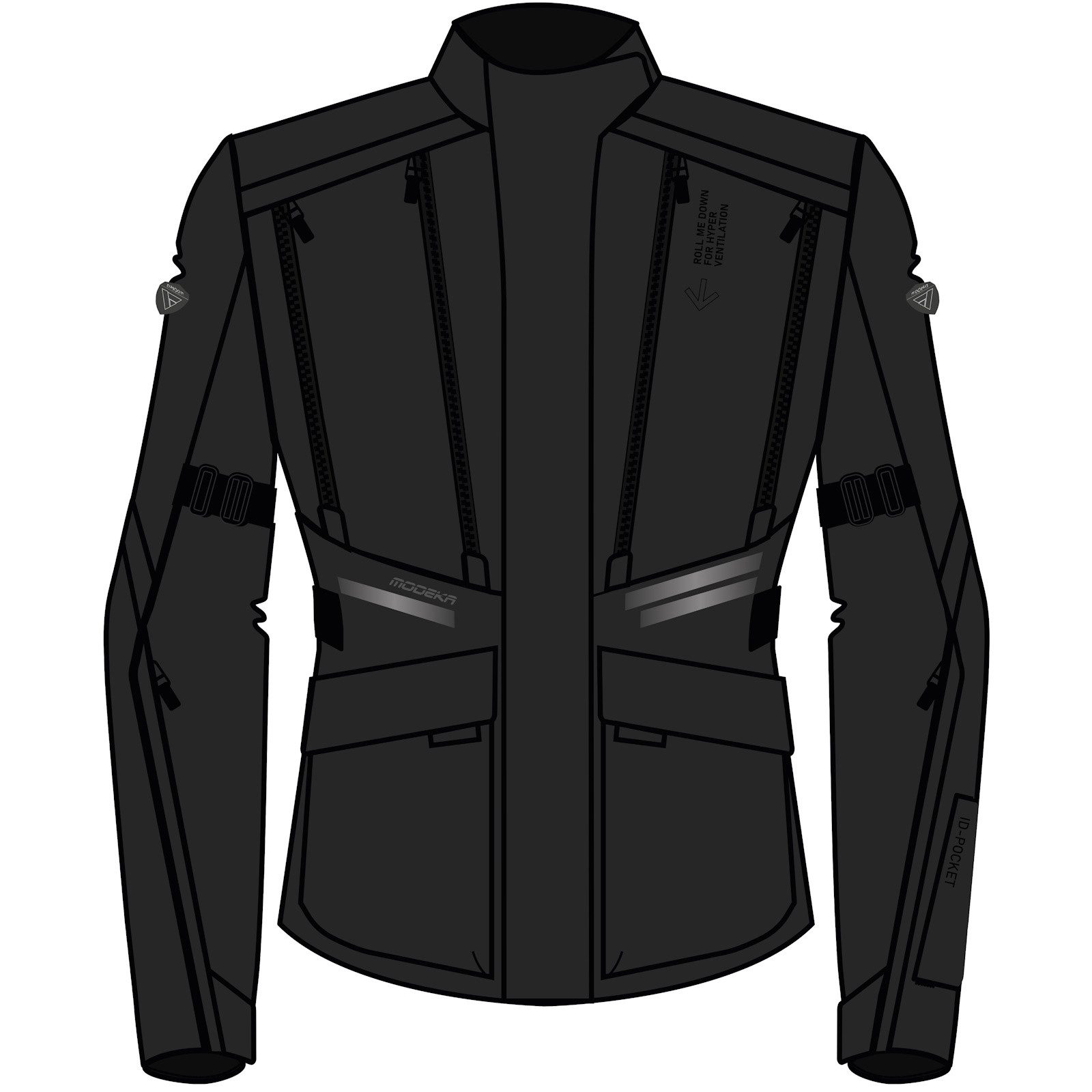 Modeka Motorradjacke Modeka Lucano Lady Textiljacke Damen schwarz