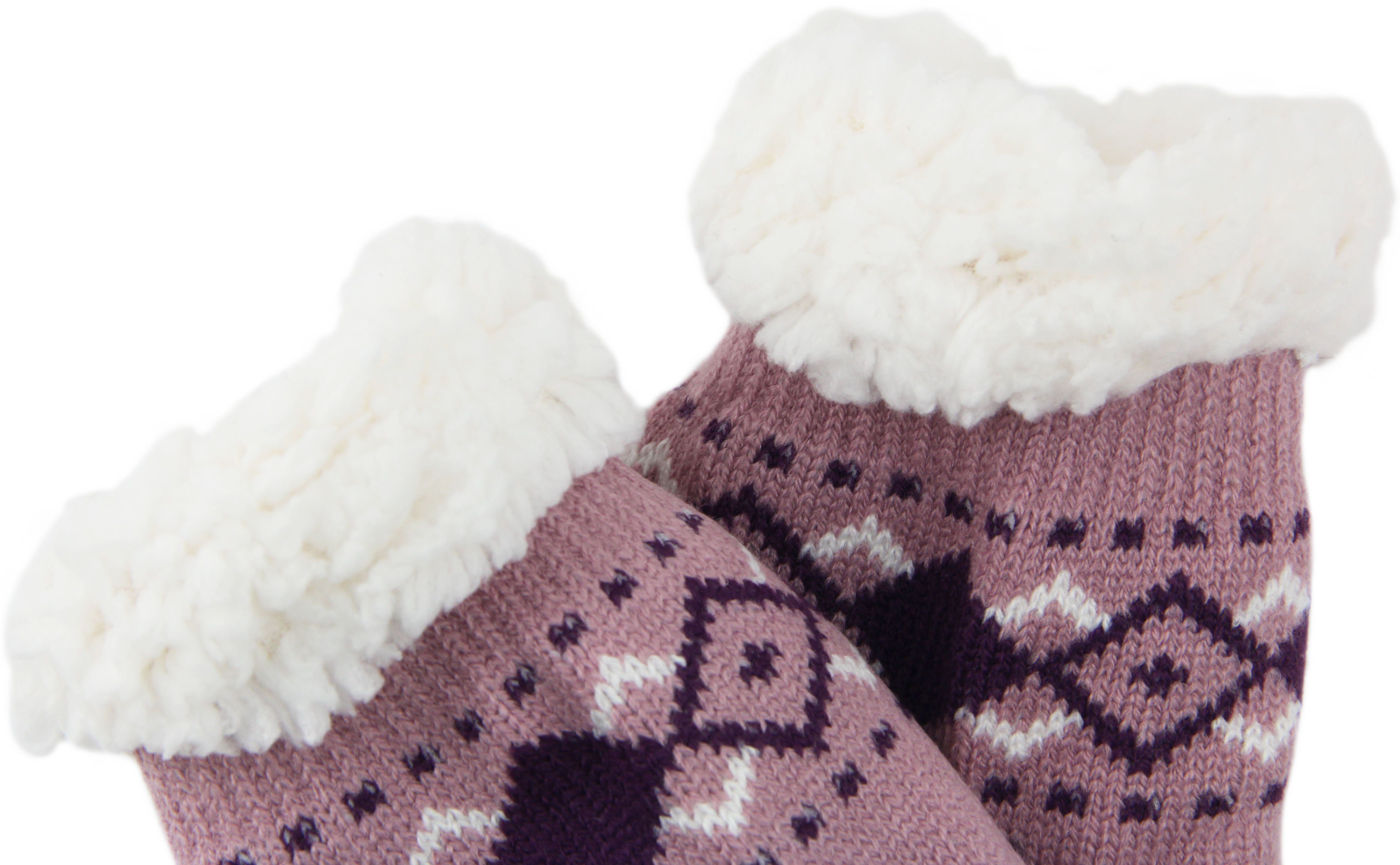 Winter Frentree Norwegersocken und HS1 Herren Damen Noppen, für Violett Rutsch Anti mit Hüttensocken Weiß