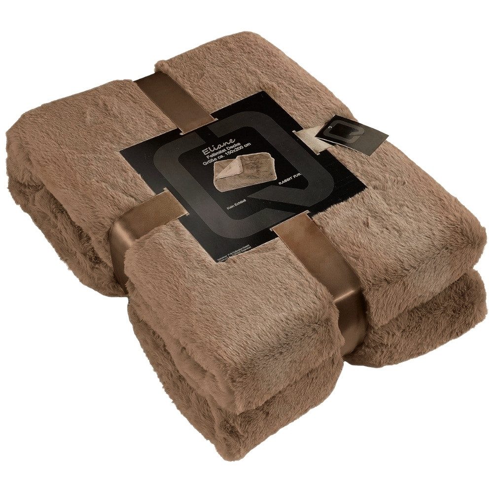 Wohndecke ELIANE, REALLaxx, flauschige XL Sofadecke 150x200cm, große Kunstfell Kuscheldecke