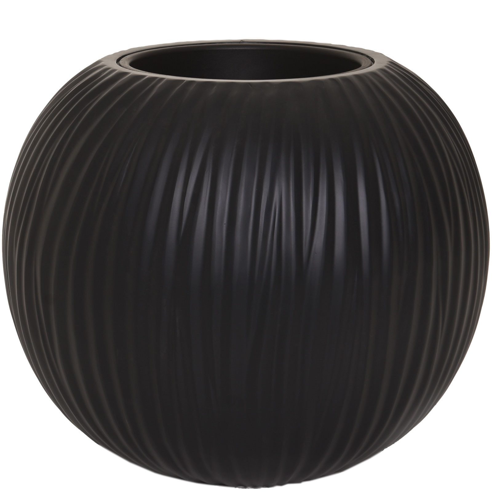 VIVANNO Pflanzkübel Fiberglas VITRO Rund - Anthrazit Matt Mit Muster (1 St), 50x50x40 cm