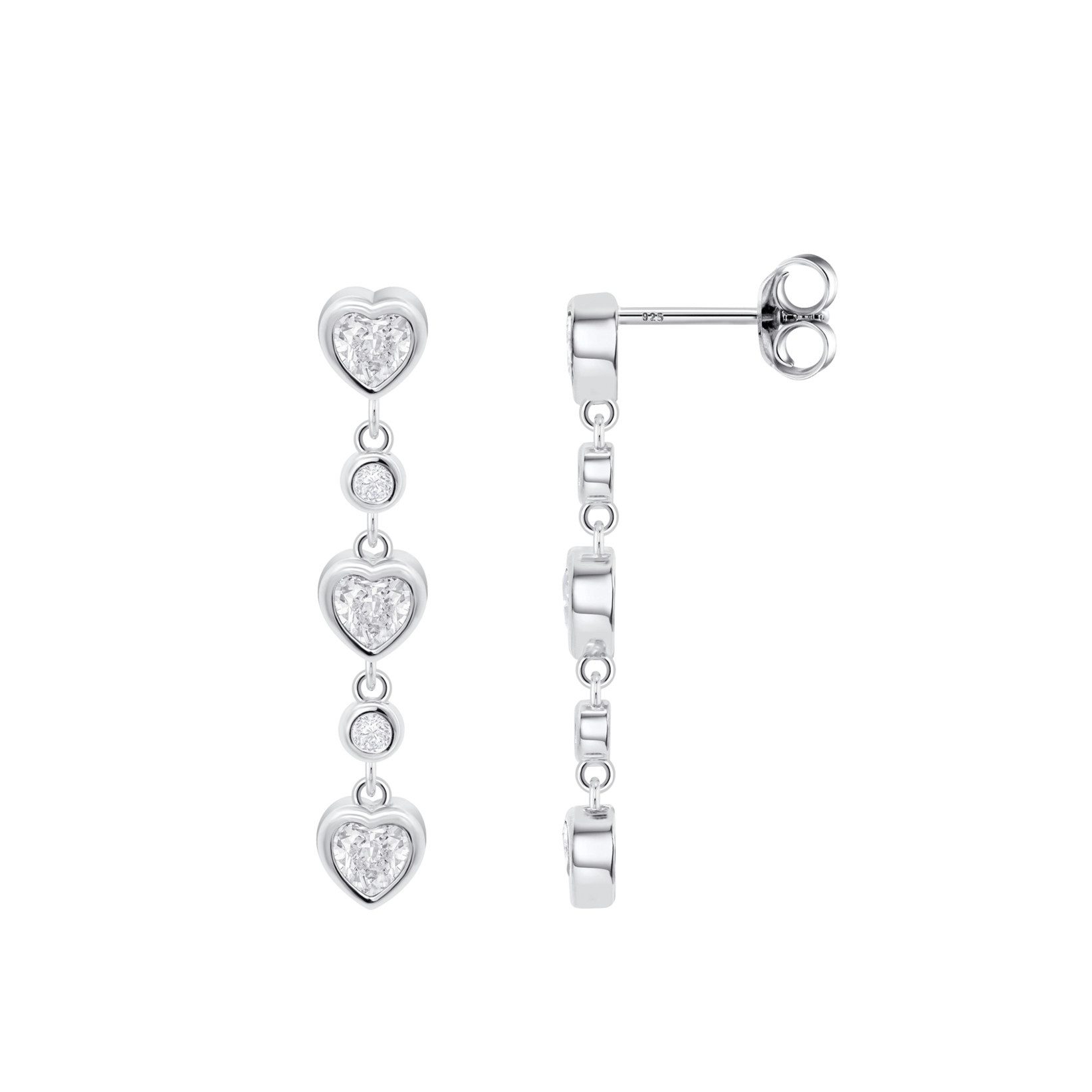 Lotus Ohrstecker-Set LP3925-4/1 Herzen 925 Silber Zirkonia Damen 3 cm