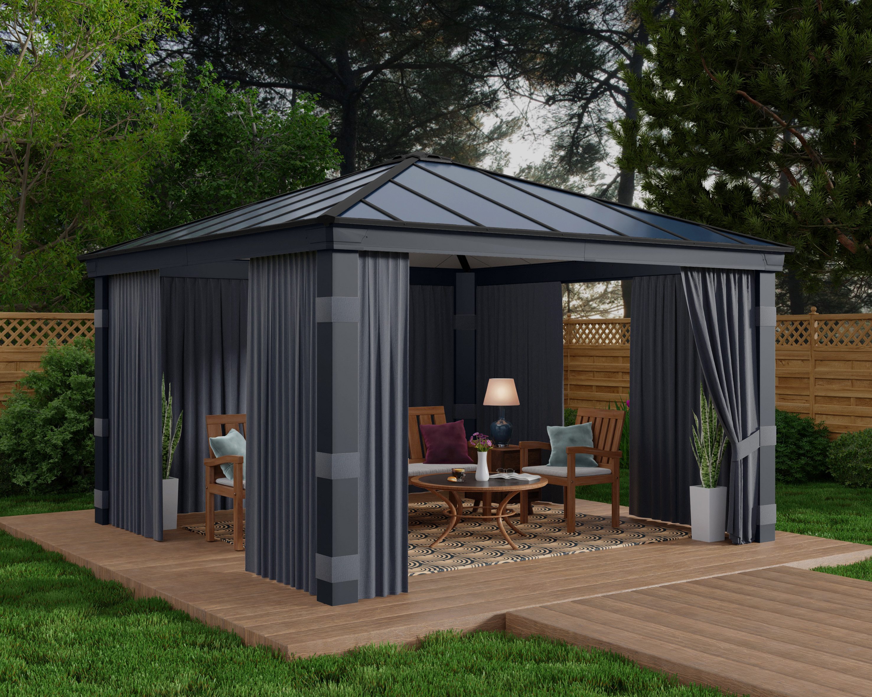Palram - Canopia Pavillonseitenteil Vorhang-Set Dallas Garden Gazebo, 435x2 günstig online kaufen