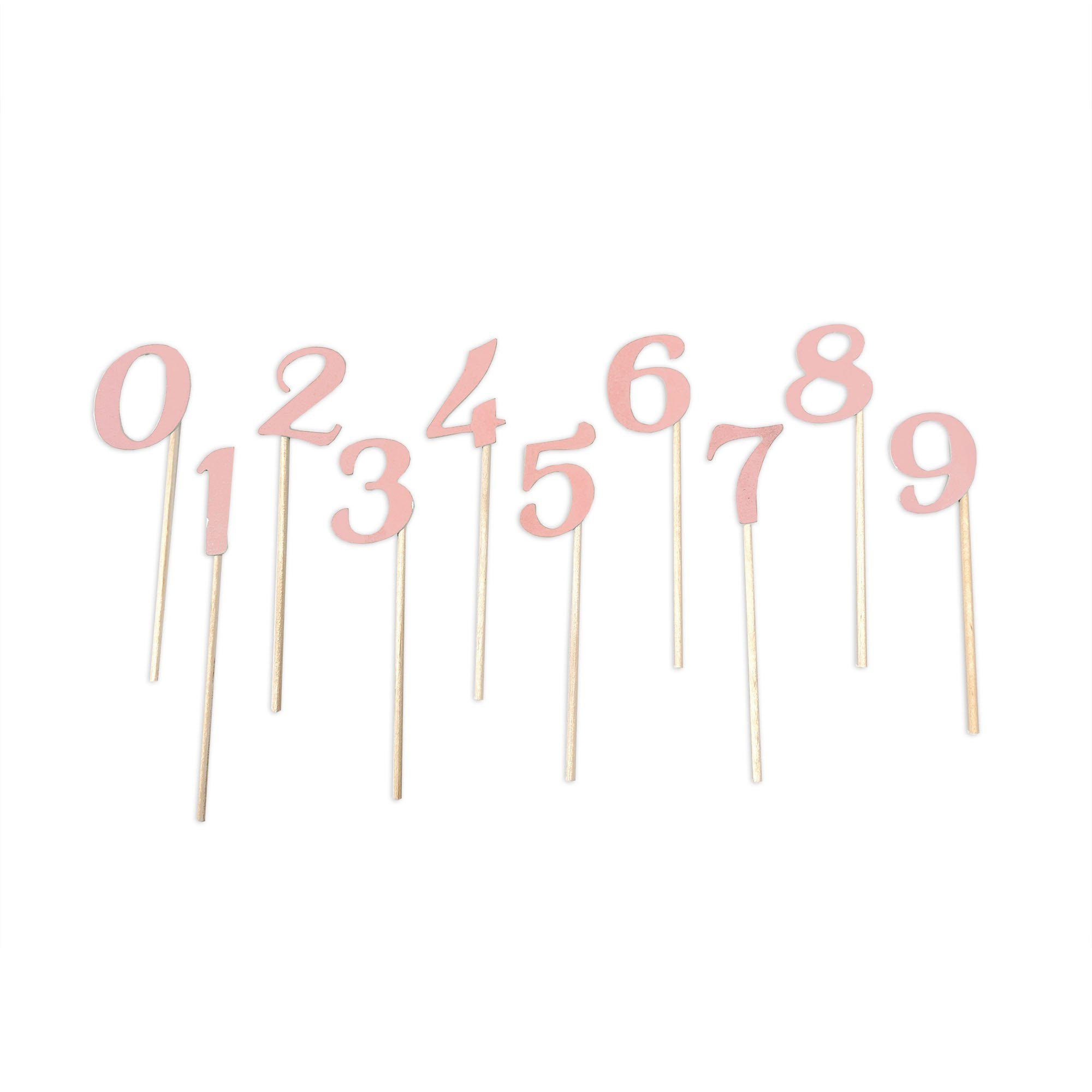 Frau WUNDERVoll Muffinform 10 Deko Topper Zahlen 0-9 rosa, (10-tlg)