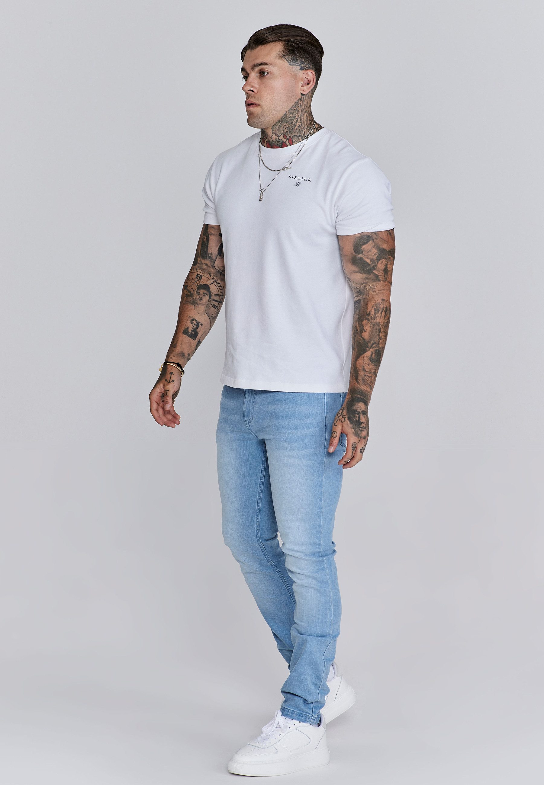 Siksilk Slim-fit-Jeans SikSilk Herren Blaue Slim Fit Jeans – Bild 4 von 5