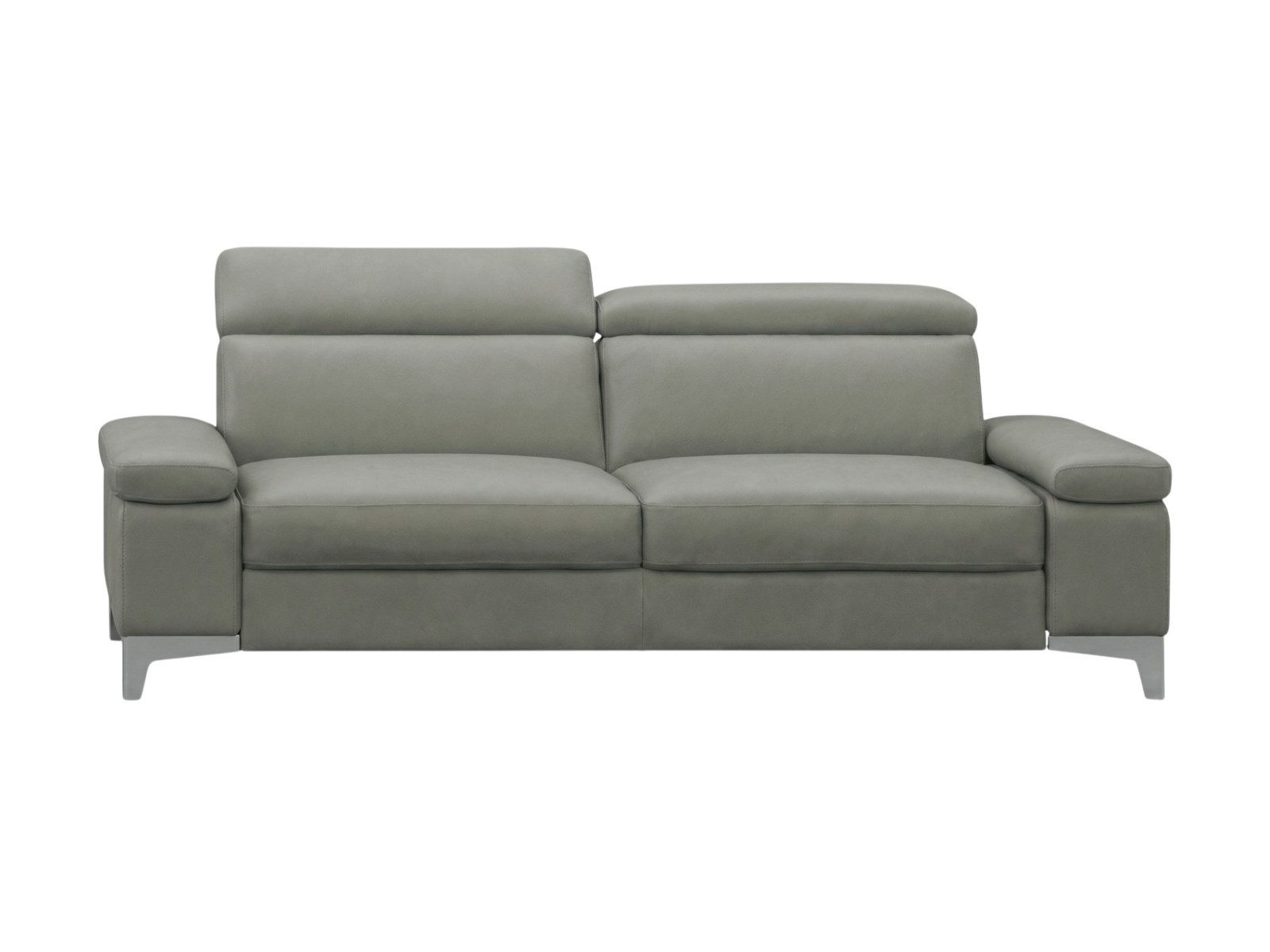 Villa Möbel Sofa Talisman, 2-Sitzer 1 Teile, Echtleder-Sofa mit Kopfteilverstellung fürs Wohnzimmer