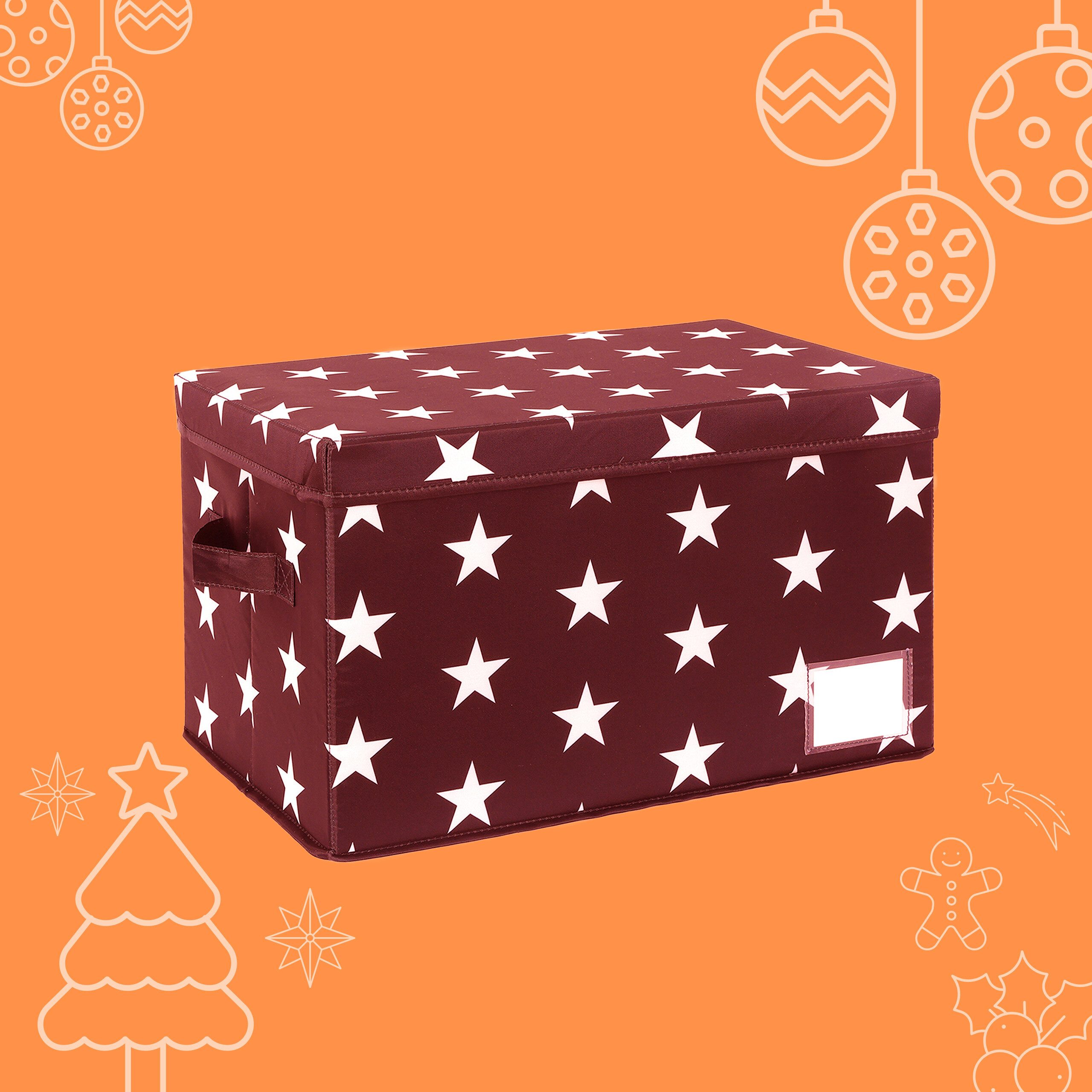 relaxdays Aufbewahrungsbox Weihnachtskugel Aufbewahrungsbox (1 St), rot – Bild 3 von 5