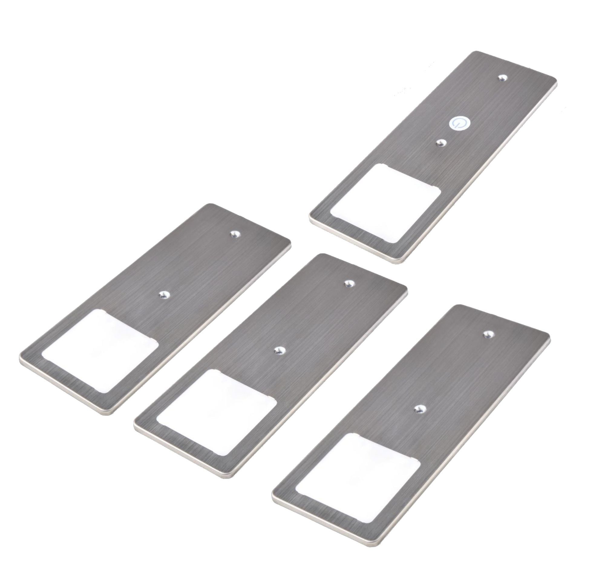 kalb LED Unterbauleuchte LED Unterbauleuchten Edelstahl gebürstet 5W - mit Touch-Dimmfunktion, 4er Set warmweiß, warmweiß