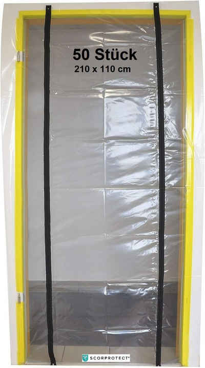 Scorprotect® Falttür 50x Folien Staubschutztür mit 2 Reißverschlüssen 210 x 110 cm