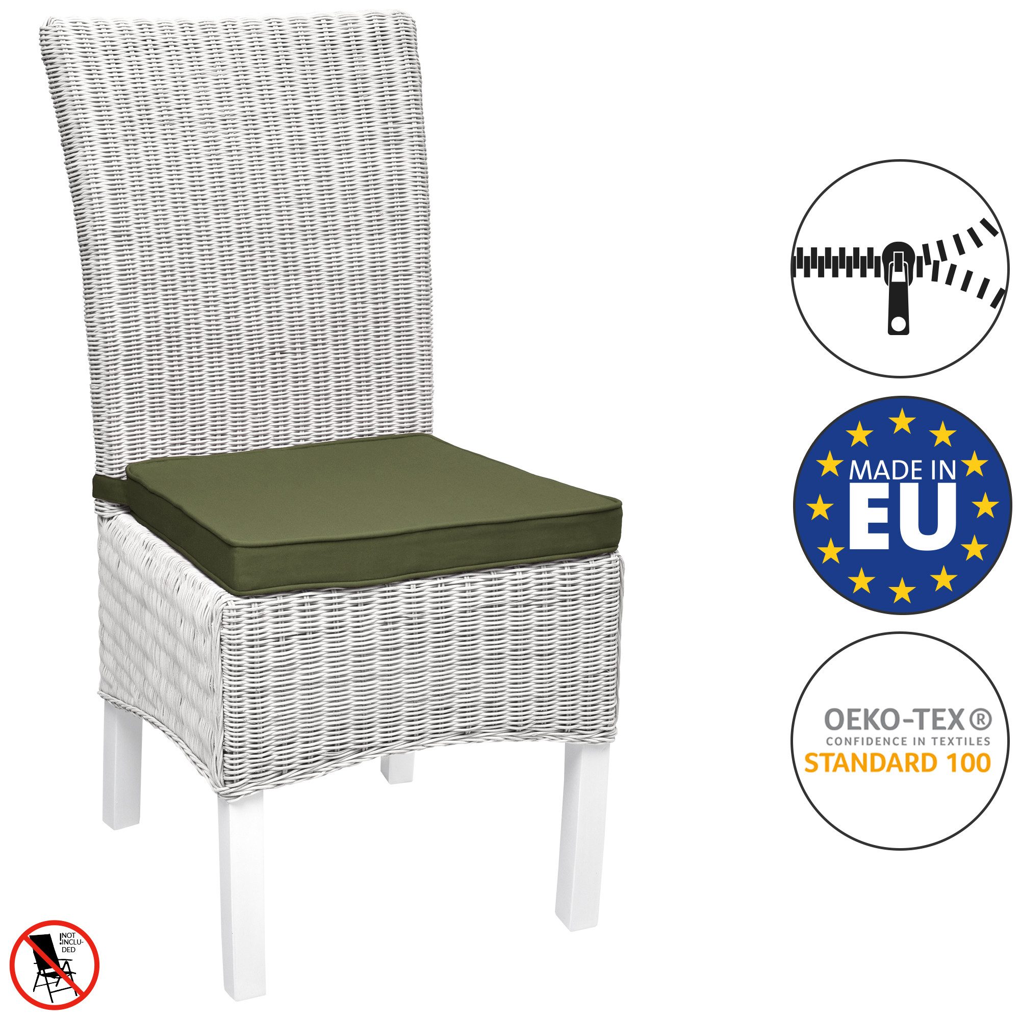 Beautissu Stuhlkissen 6er Set Loft SK Stuhlkissen Olivgrün 45x40x5cm, Stuhl günstig online kaufen