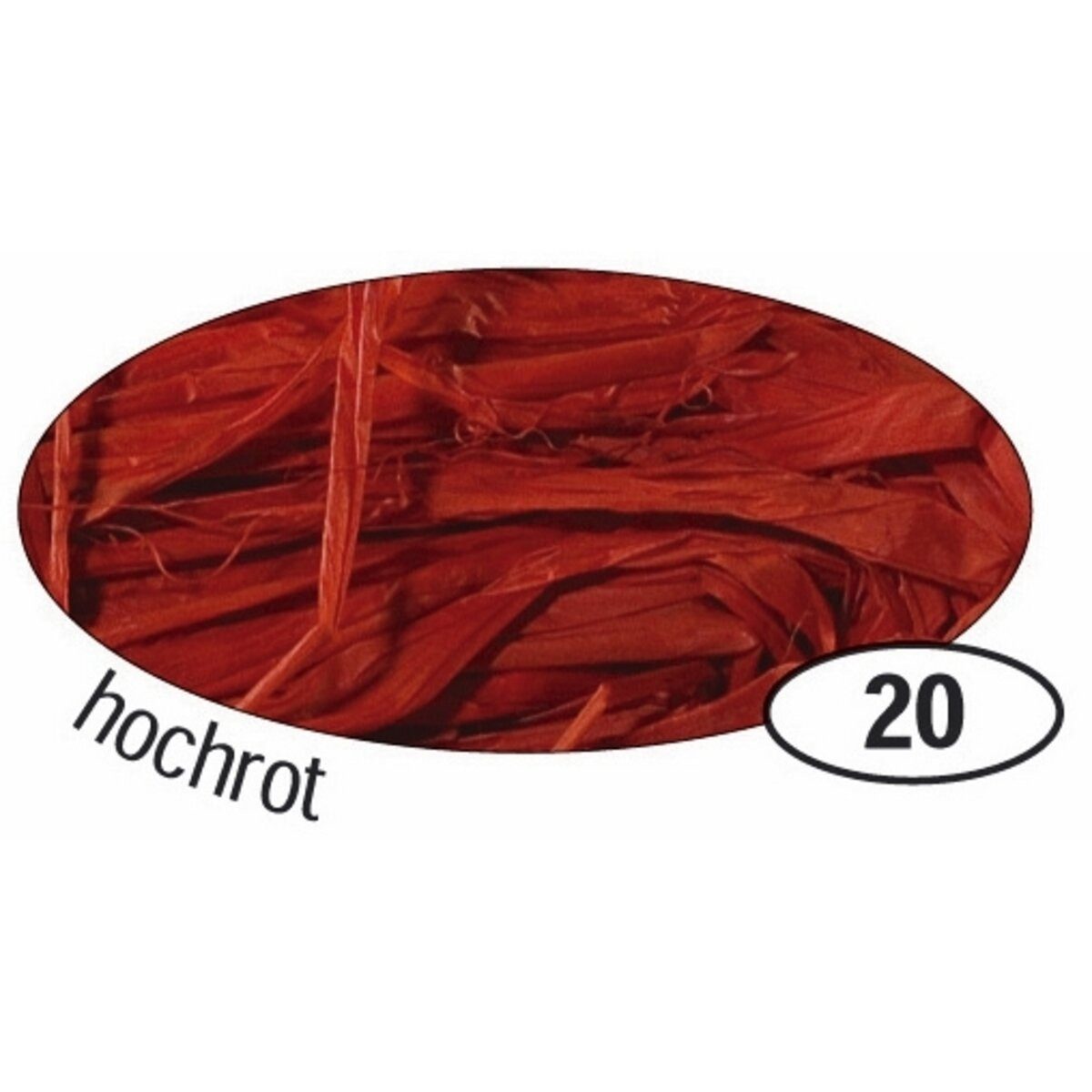 Folia Bastelfilz Naturbast Raffia - matt hochrot 50 g.