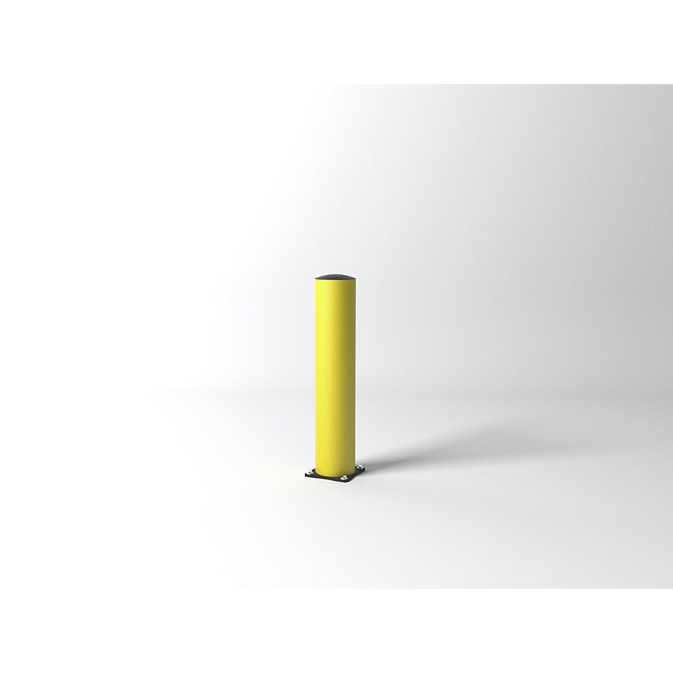 kaiserkraft Absperrpfosten, Gesamtbreite: 200 mm x Gesamthöhe: 1000 mm gelb, verzinkte Bodenplatte