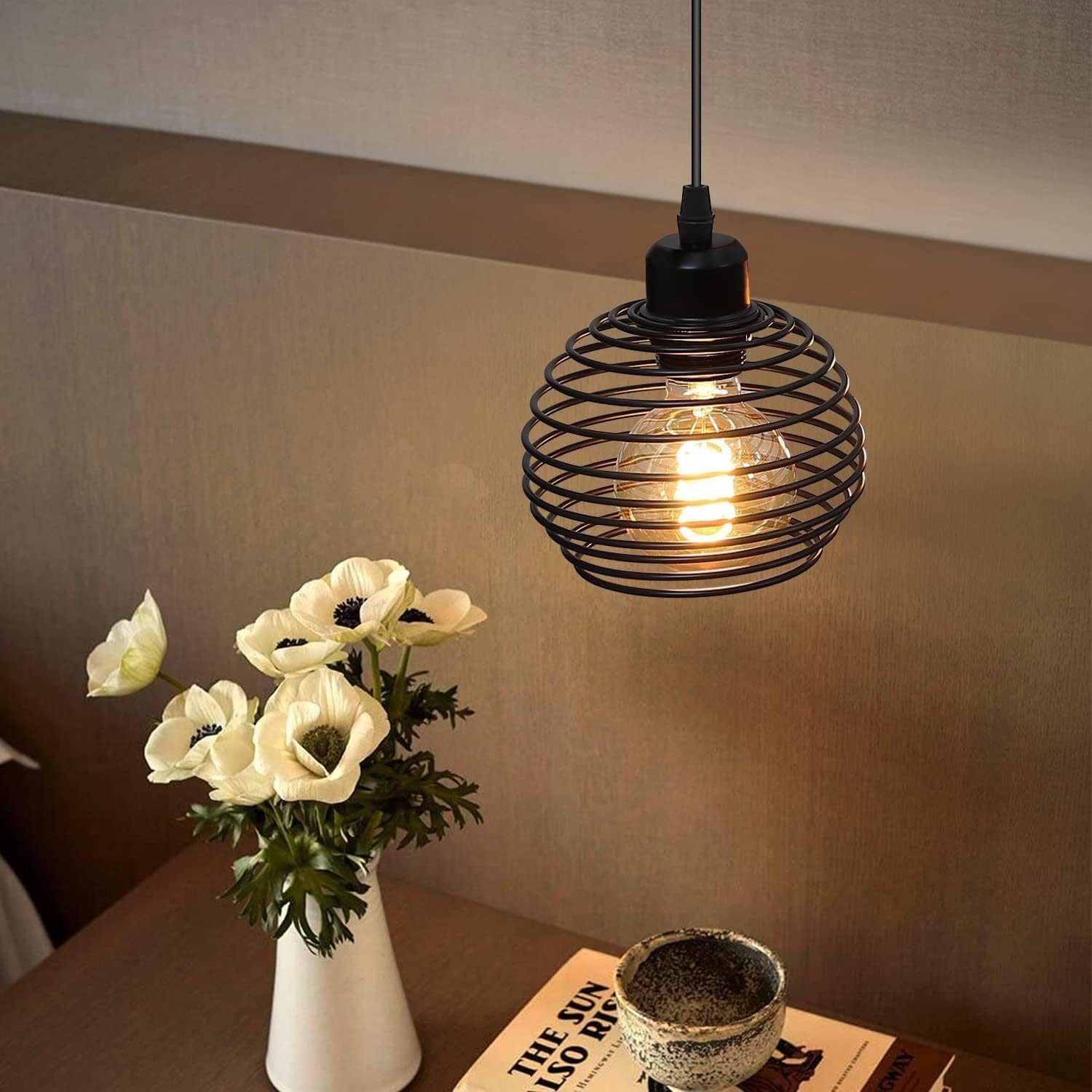 Nettlife Pendelleuchte Vintage Esszimmer Schwarz E27 mit Schalter Industria günstig online kaufen