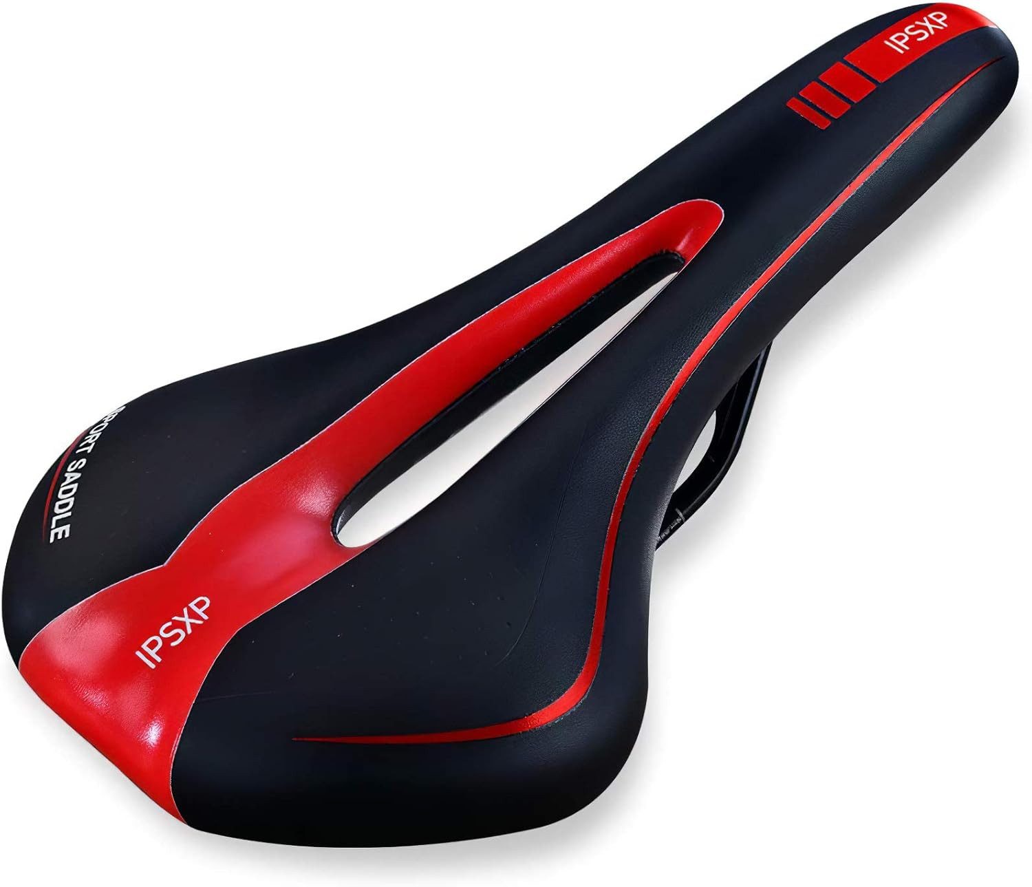 IPSXP Fahrradsattel Fahrradsattel, ergonomisch, Gel-Polsterung, MTB & Rennrad Sattel (Universeller Fahrradsattel für Rennräder, Mountainbikes und Trekking., Fahrradsattel inkl. Montageset, geeignet für alle Fahrradtypen), Ergonomisches Design mit zentrale