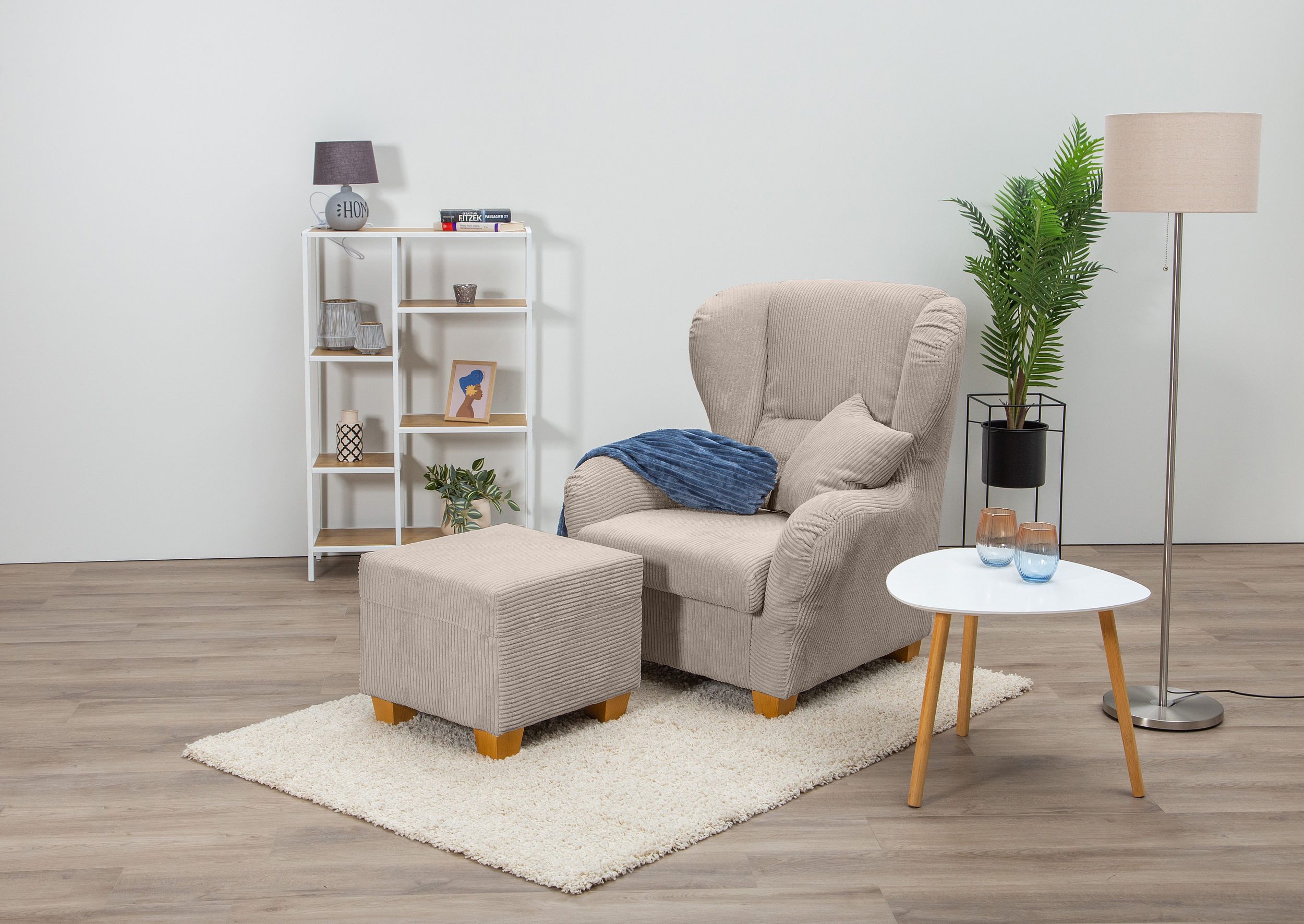 Home affaire Ohrensessel Oliver, Ohrensess,mit Hocker,Zierkissen,Klassische günstig online kaufen