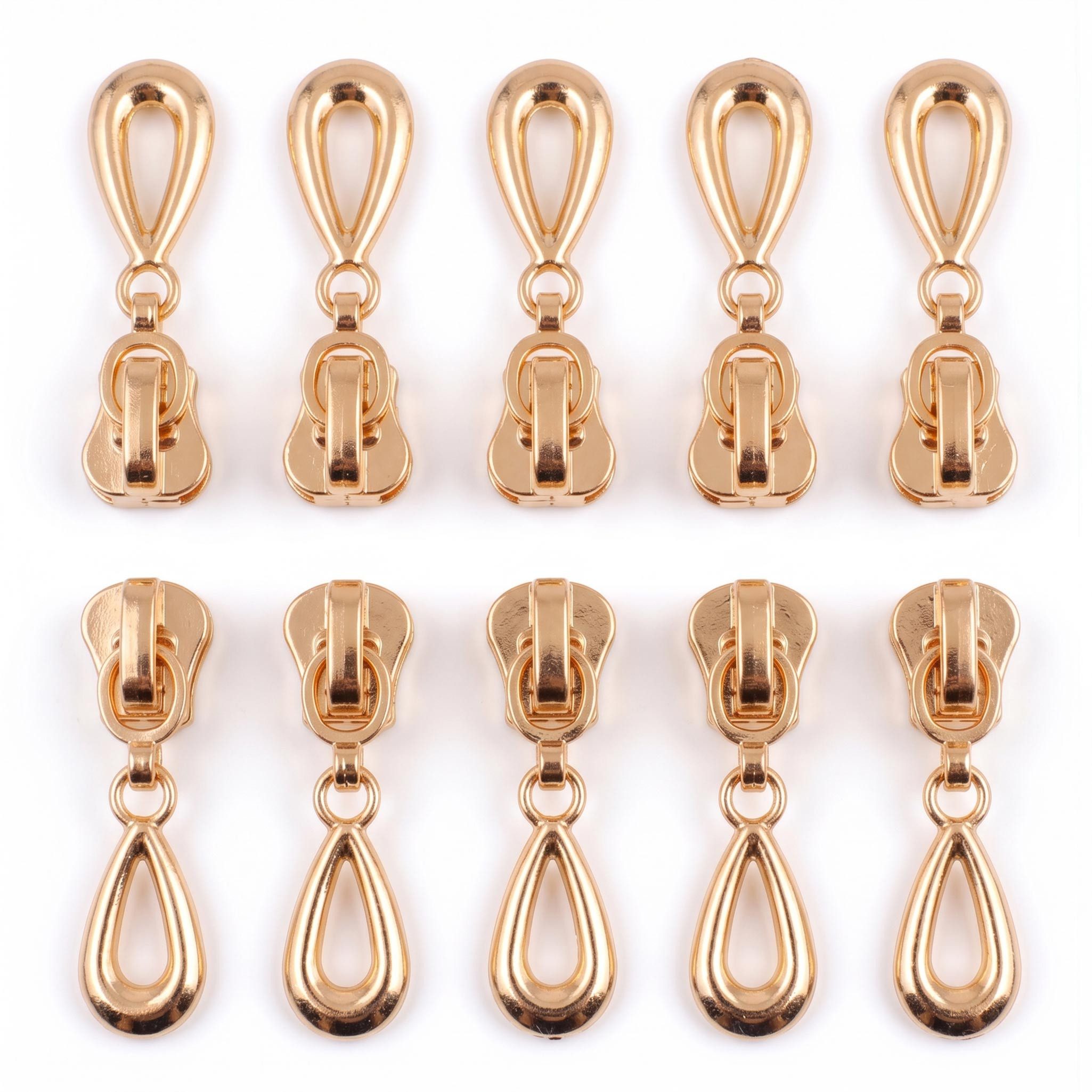 maDDma Reißverschluss 10 Reißverschluss Zipper 5mm Tropfenform, gold