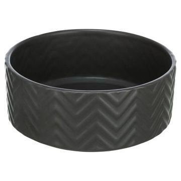 TRIXIE Futterbehälter Keramiknapf schwarz, Maße: Ø 13 cm / Fassungsvermögen: 400 ml