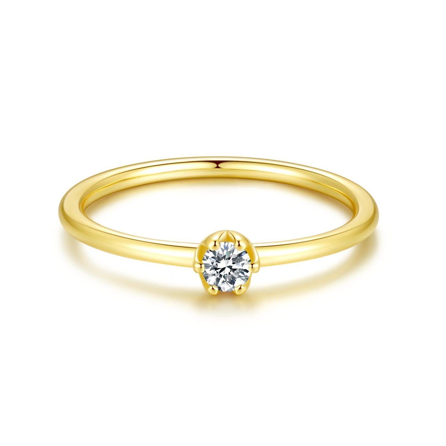 Lisandra Scott Silberring Ring mit weißem Stein 925 Silber, Verlobungsring Solitär-Ring Damen, Sag mehr als Worte – mit einem Ring, der für sich spricht.