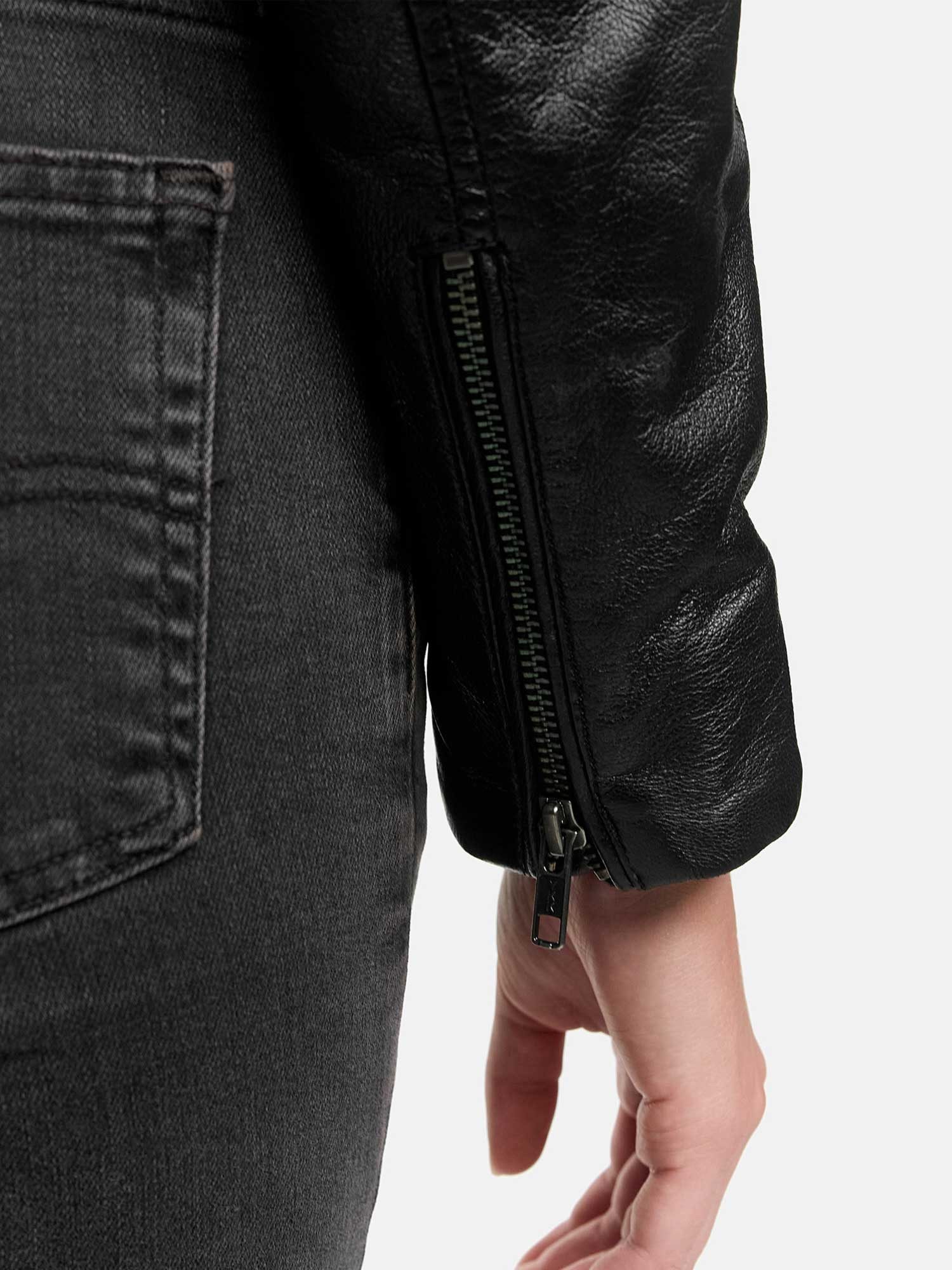 Tazzio Lederjacke Damen F509 Leder Jacke mit coolen Zipper-Details & Reverskragen – Bild 5 von 5