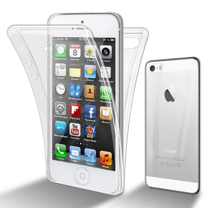 Cadorabo Handyhülle TPU 360 Grad Case Apple iPhone 5 / 5S / SE 2016 Flexible Case Handy Schutzhülle - Hülle - Back Cover 360° Grad