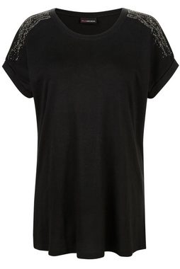 MIAMODA Rundhalsshirt T-Shirt oversized Schulter-Ziersteinchen