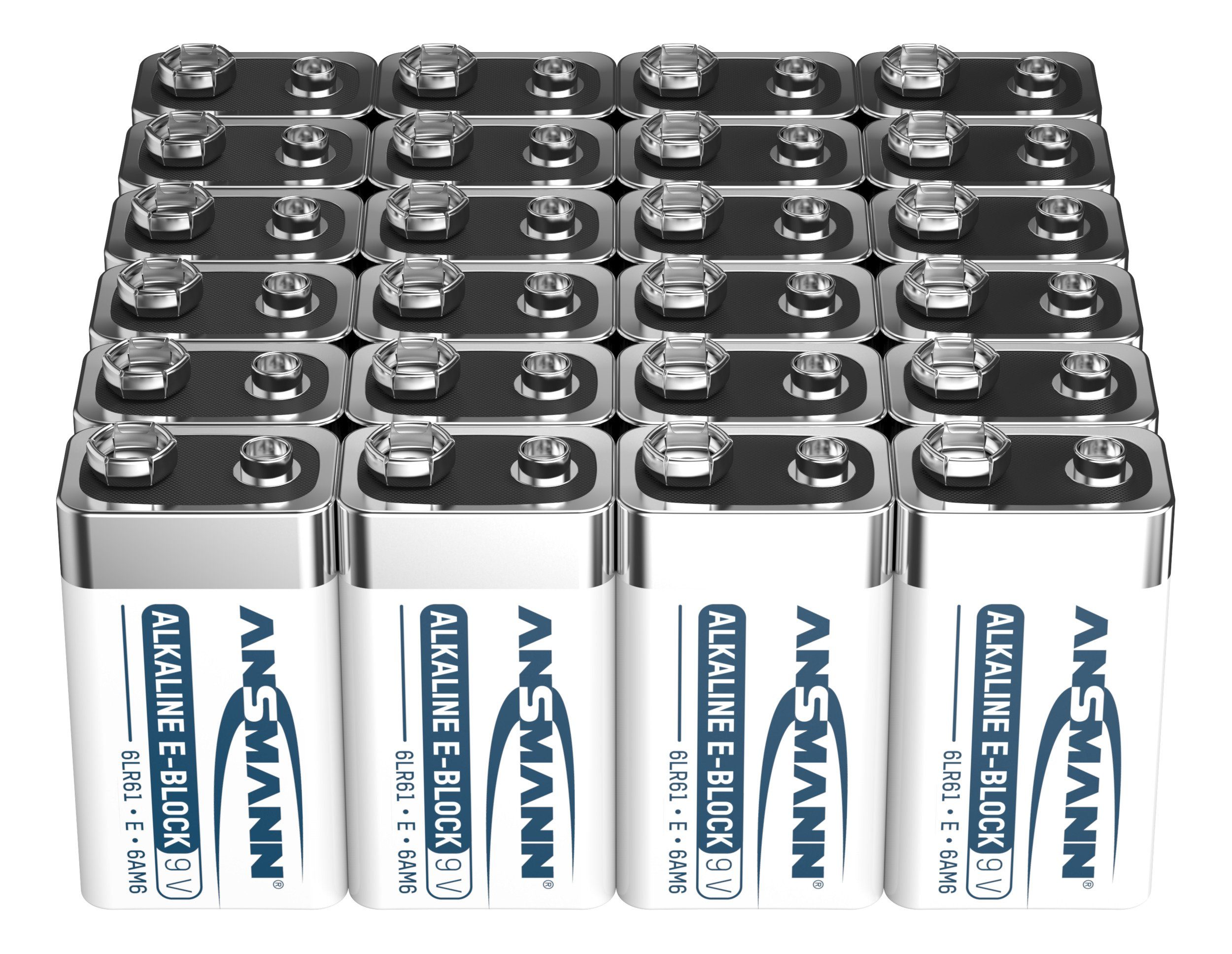 ANSMANN® Alkaline longlife 9V Batterie Stück) Batterien Block ideal Rauchmelder für (24 