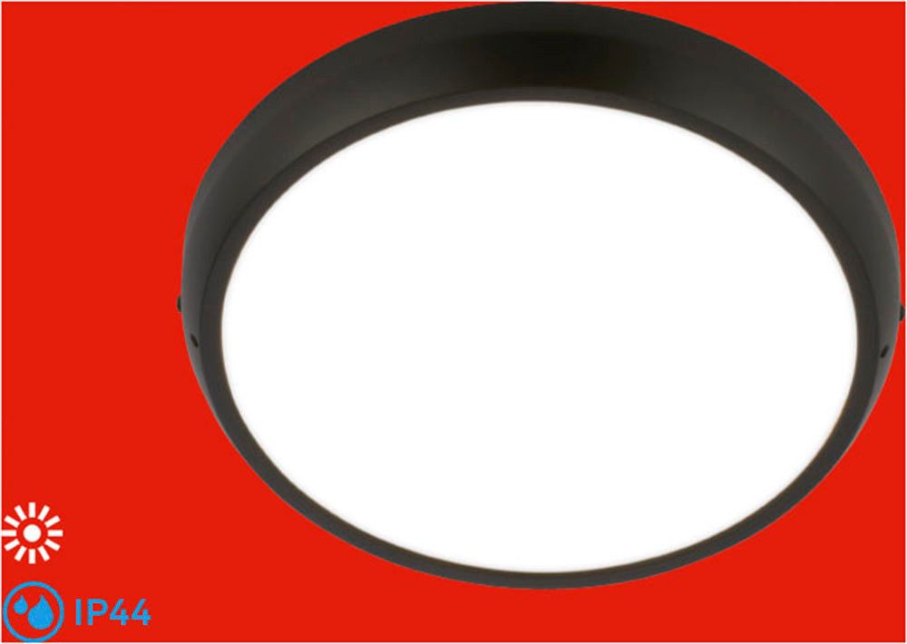 Briloner Leuchten LED Deckenleuchte Bad-Deckenlampe IP44 Badezimmer Gäste-WC Feuchtraum geeignet, LED fest integriert, Neutralweiß, 4000K, 27,5x4 cm, Badezimmer, Küche, Wohnzimmer, Schlafzimmer, Flur