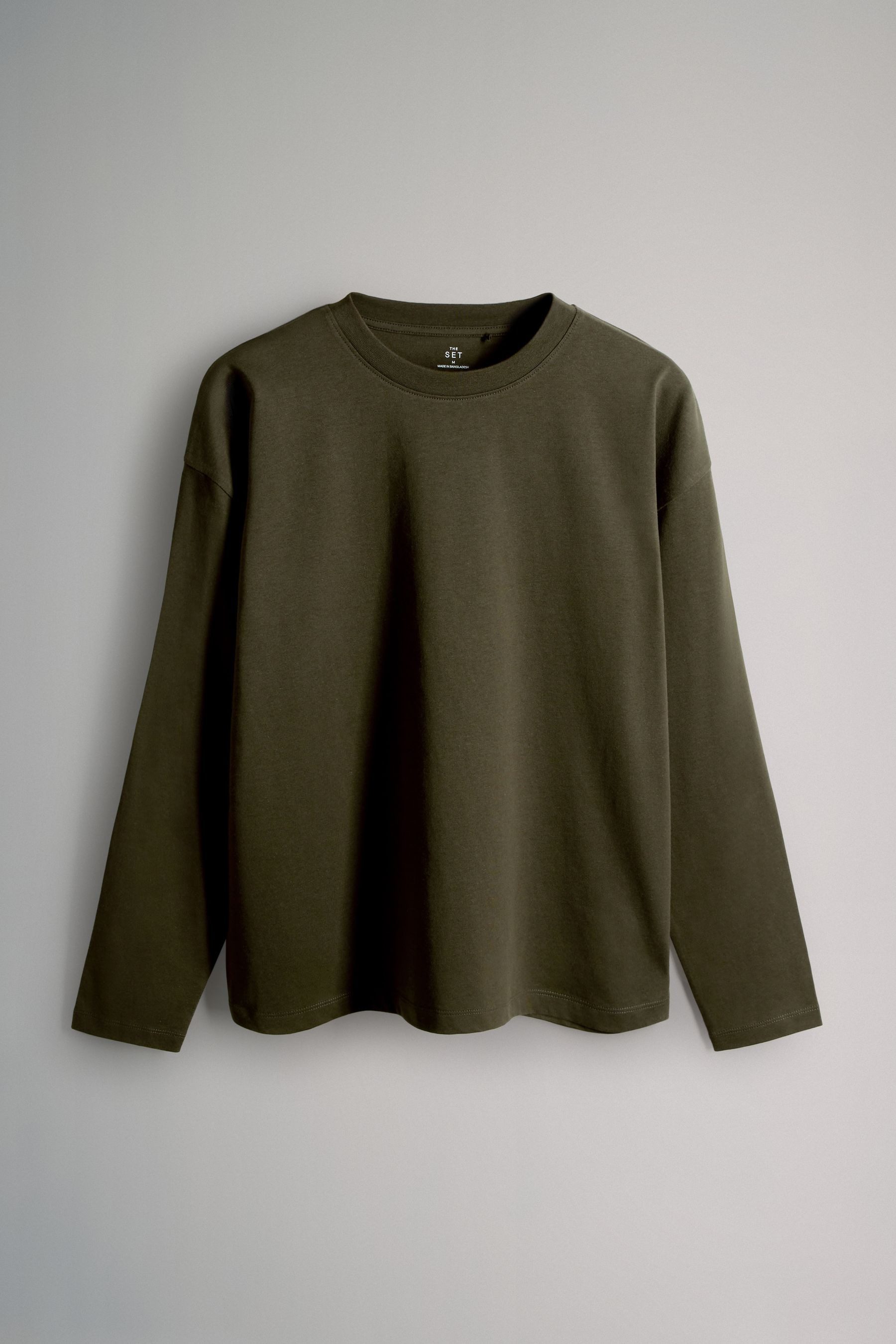 The Set Langarmshirt The Set Relaxed Fit Langarmshirts, 4er-Pack (4-tlg)