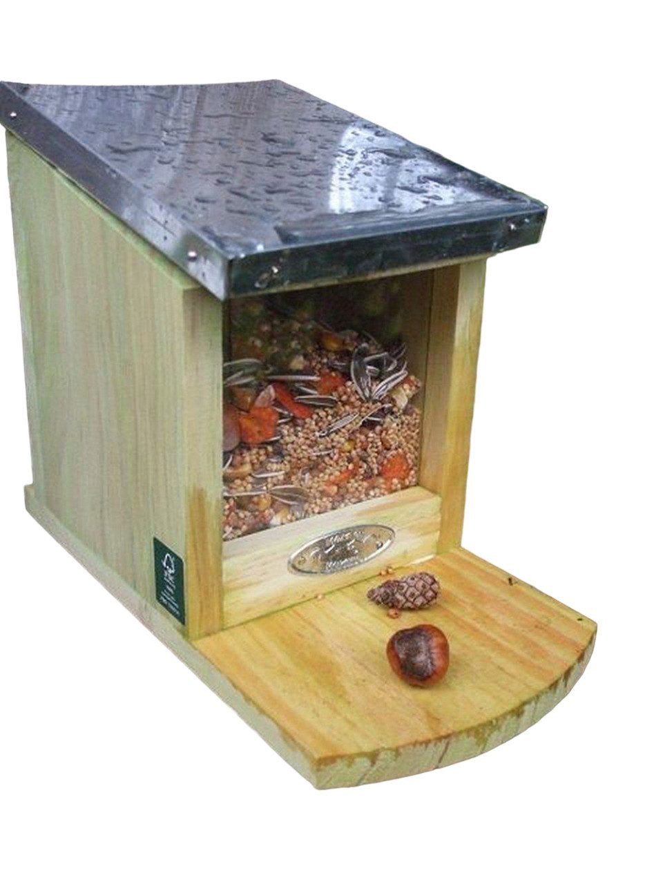 Deko-Impression Futterspender Eichhörnchen Futterhaus Futterautomat Futterstelle + 500 Gr Futter