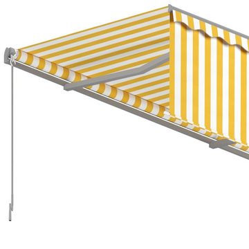 furnicato Markise Manuell Einziehbar mit Rollo 5x3 m Gelb & Weiß
