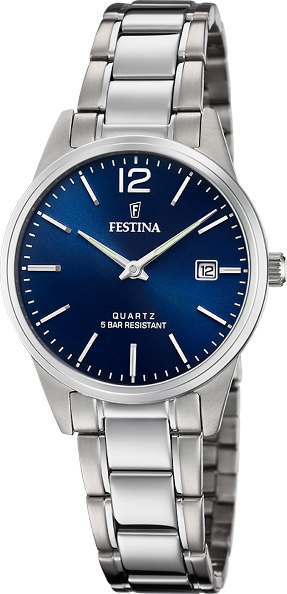 Festina Quarzuhr Festina Damen Uhr F20509/3 Edelstahlband, Damen Armbanduhr rund, Edelstahlarmband silber, Elegant