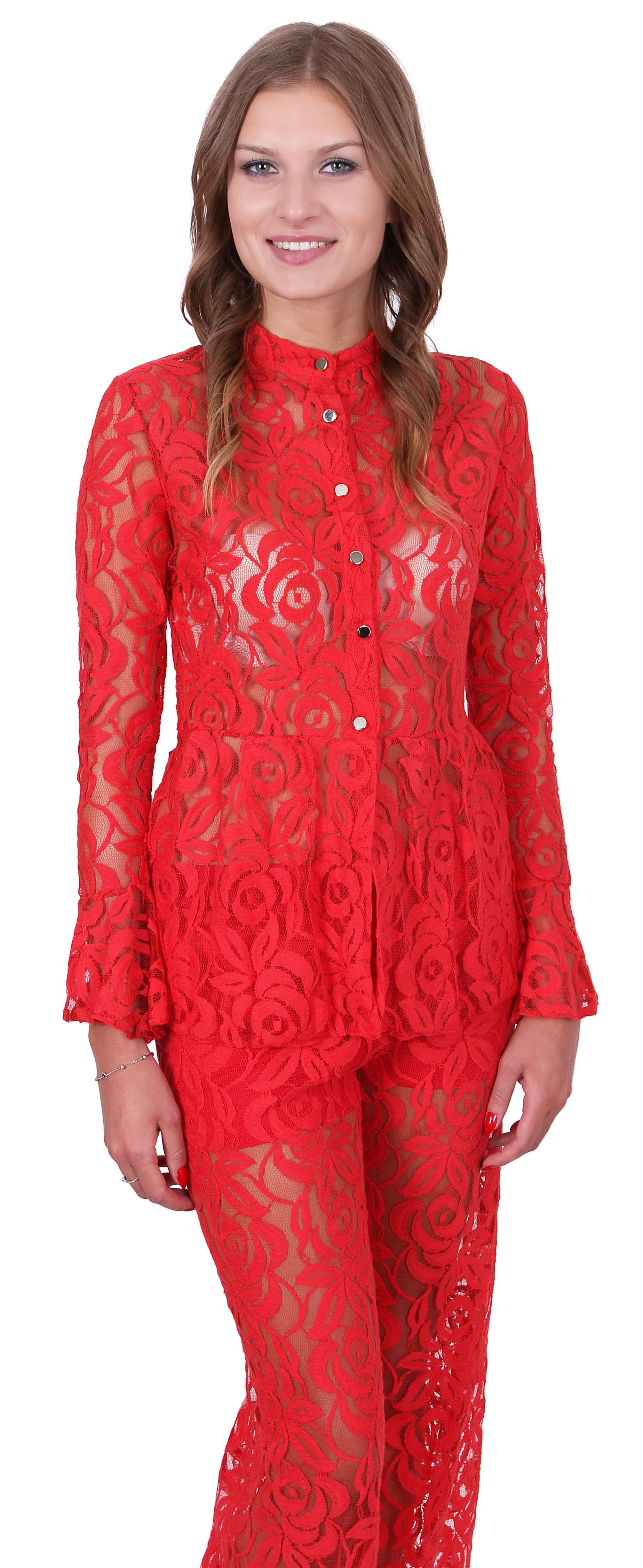 Sarcia.eu Blusentop John Zack Rote Bluse aus Spitze M
