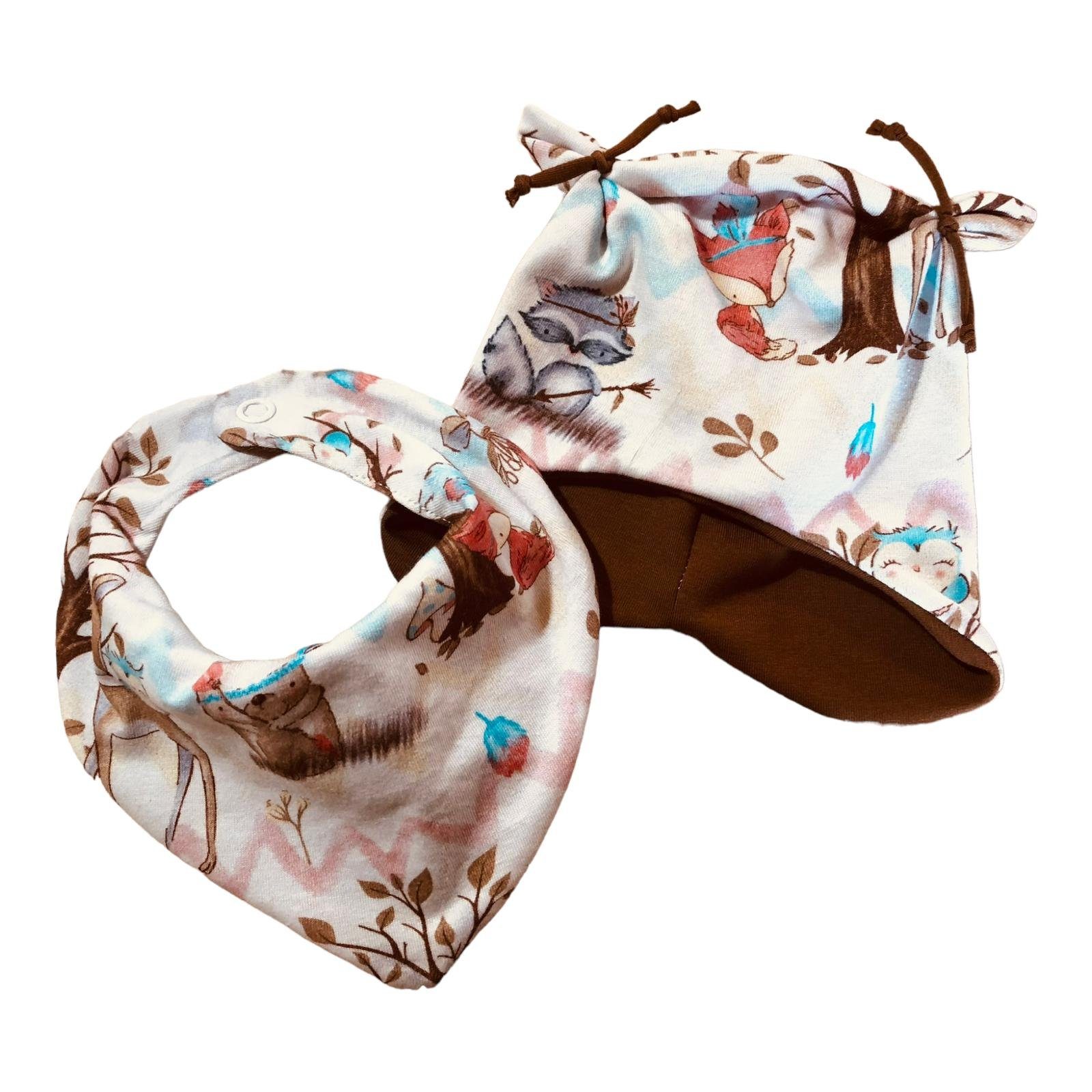Land-Juwelen Strampler BOHO WALDTIERE WEISS BRAUN