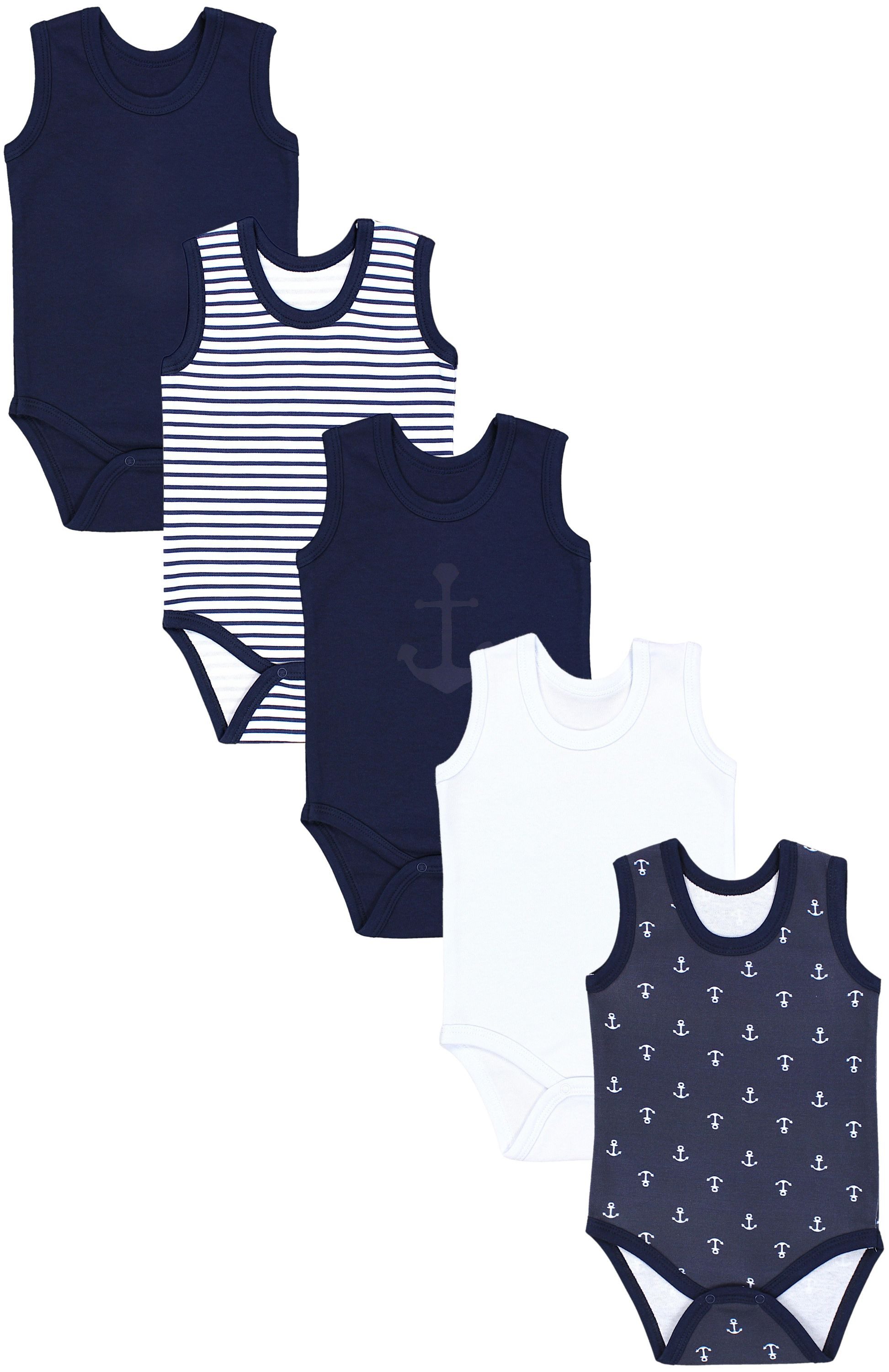 TupTam Body TupTam Baby Jungen Achselbody in Unifarben 5er Pack