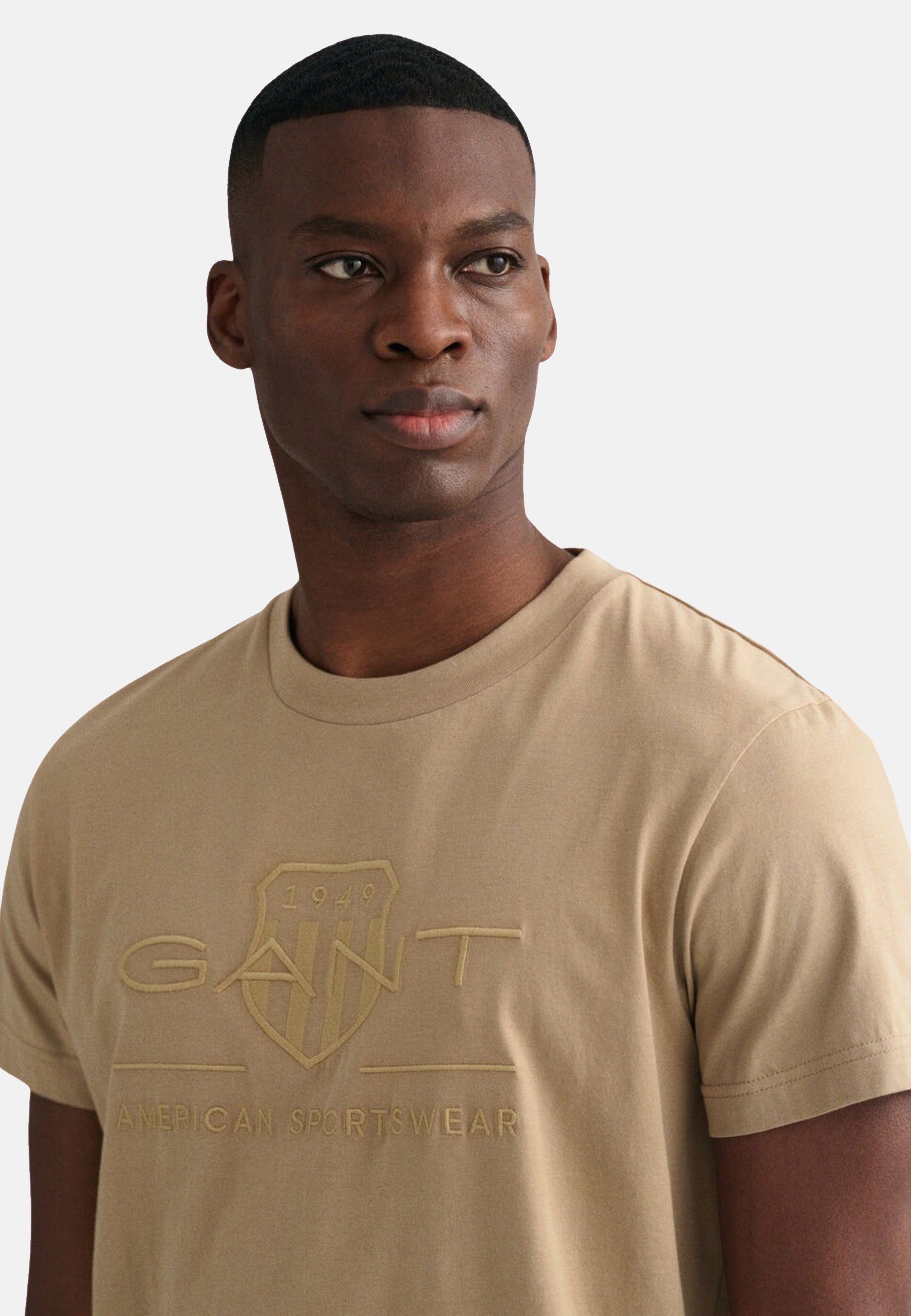 Gant T-Shirt T-Shirt Tonal Archive Shield Kurzarmshirt (1-tlg) beige