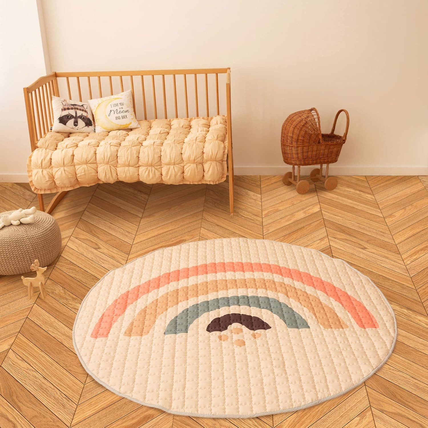 Krabbeldecke Gesteppte Baby 150cm – extra dicke 1,5cm weiche, Hakuna Matte, günstig online kaufen