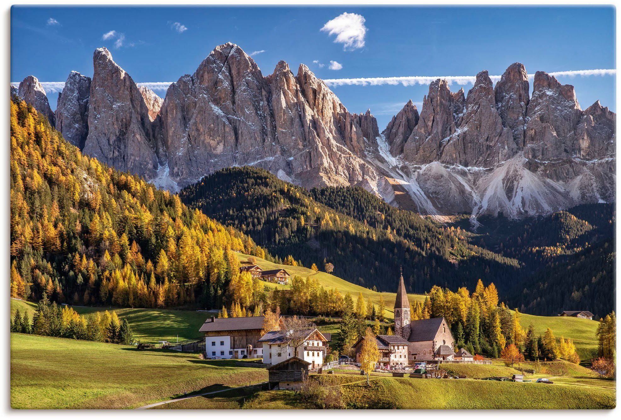 Artland Wandbild Herbst in Südtirol, als versch. Leinwandbild, Berge Größen Alpenbilder (1 St), & in Wandaufkleber Alubild, Poster oder