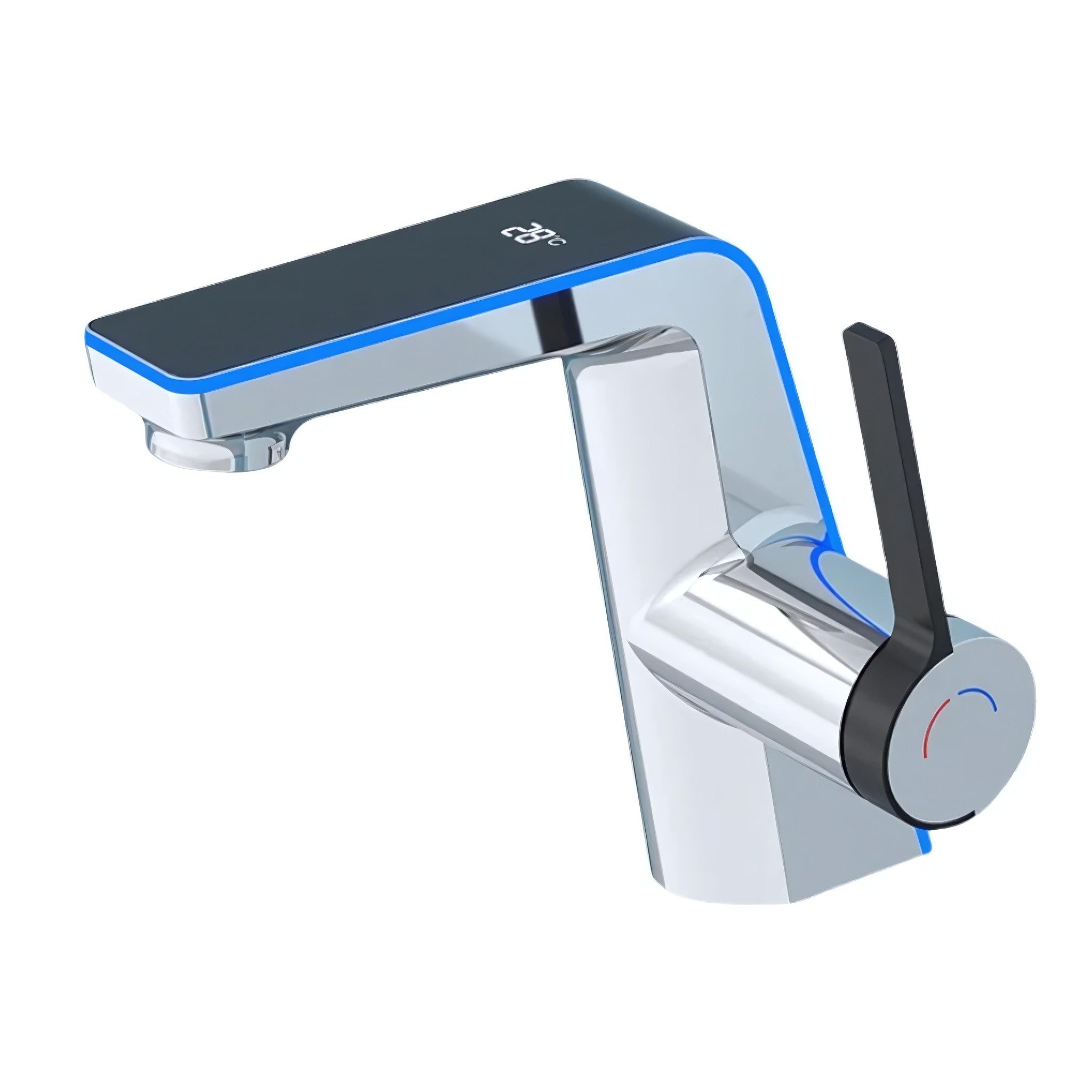 LuxaSteel Badarmatur Wasserhahn mit Temperaturanzeige & LED Beleuchtung, Wa günstig online kaufen