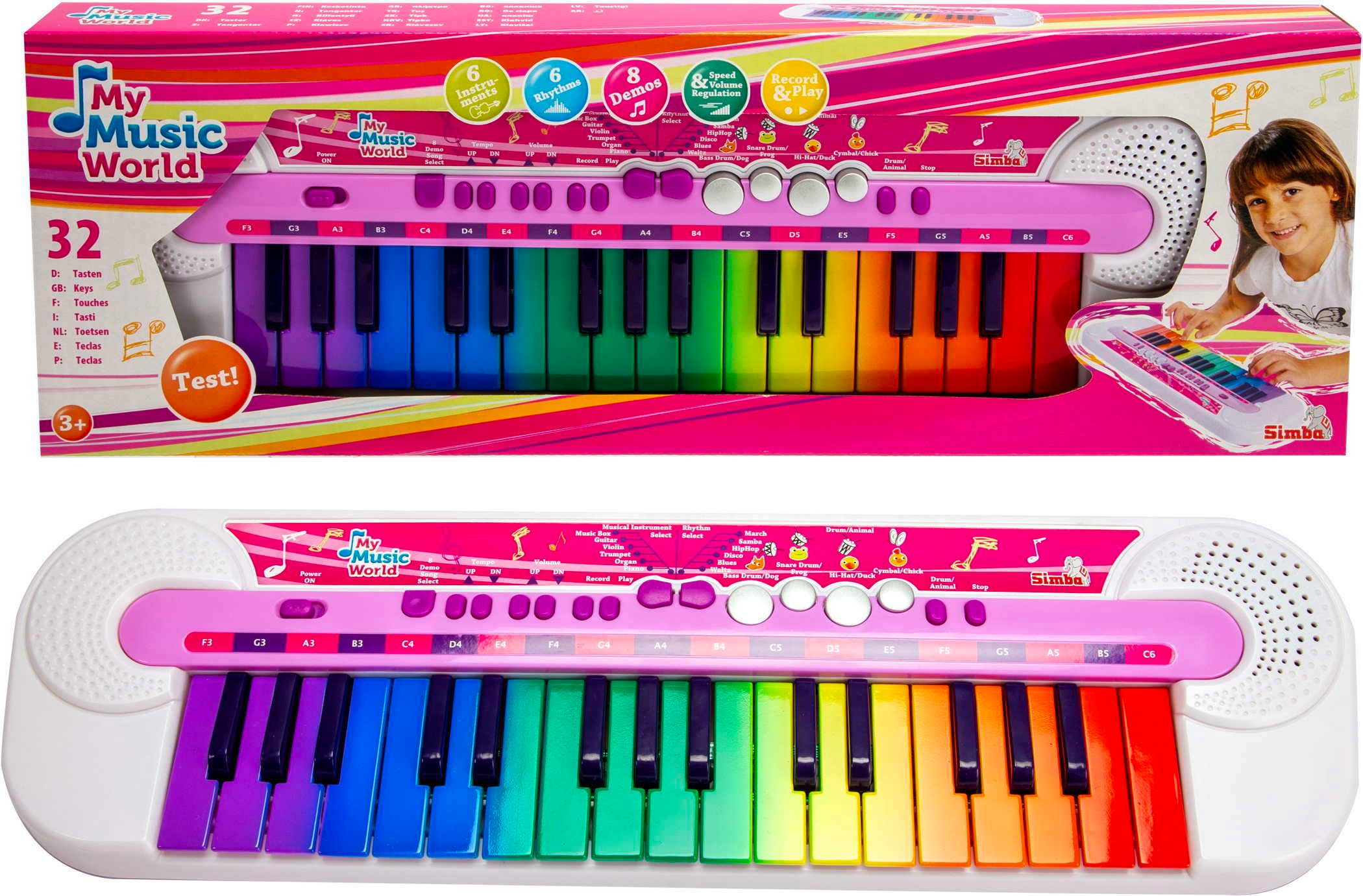 SIMBA Spielzeug-Musikinstrument Simba Spielzeug Spielwelt Musik My Music World Girls Keyboard 10683463