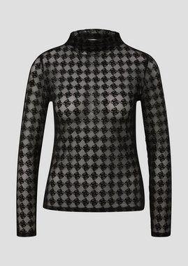 s.Oliver BLACK LABEL Langarmshirt Mesh-Longsleeve mit Allover-Print