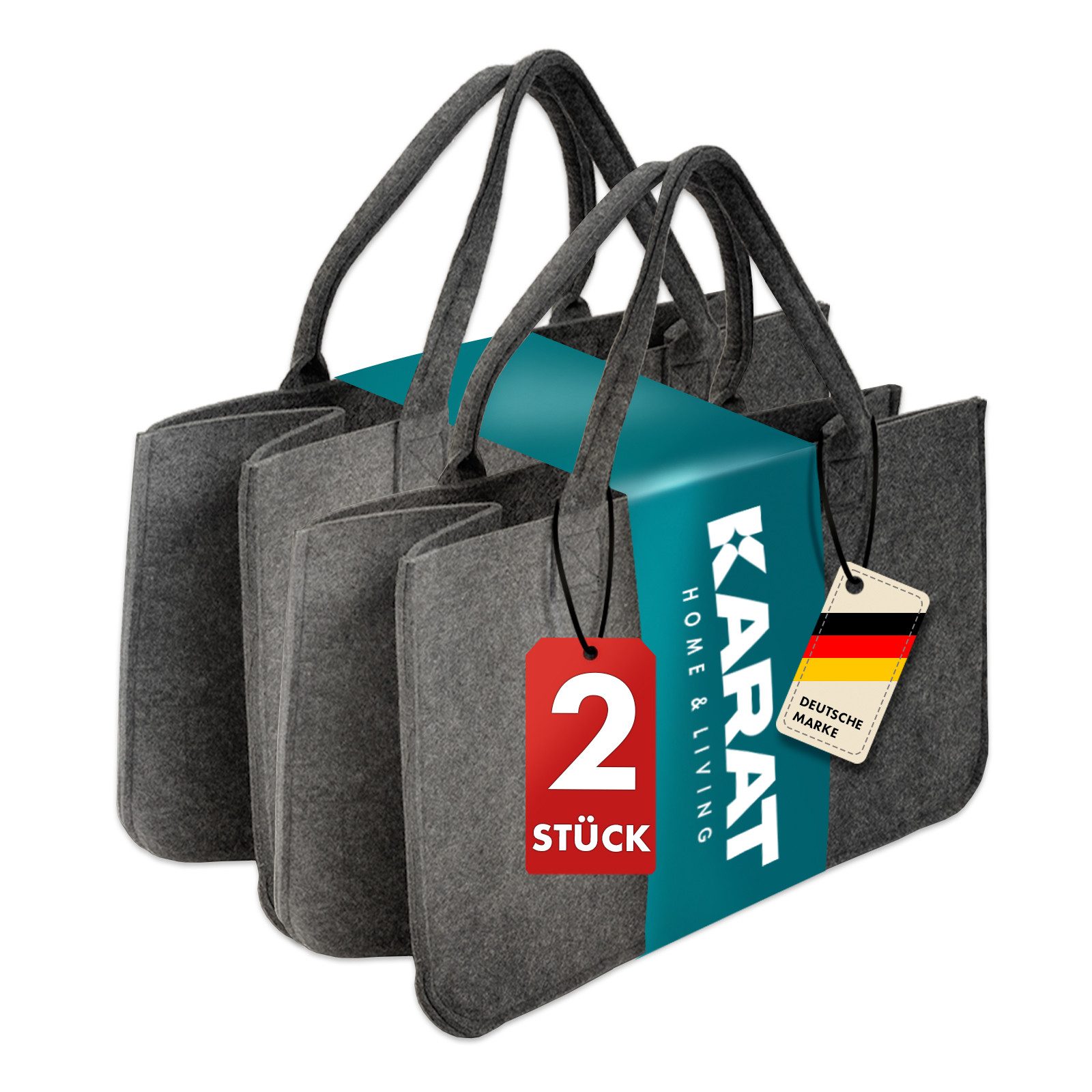 Karat Allzweckkorb Conny, Filztasche, Einkaufstasche, Kaminholztasche (2 St günstig online kaufen