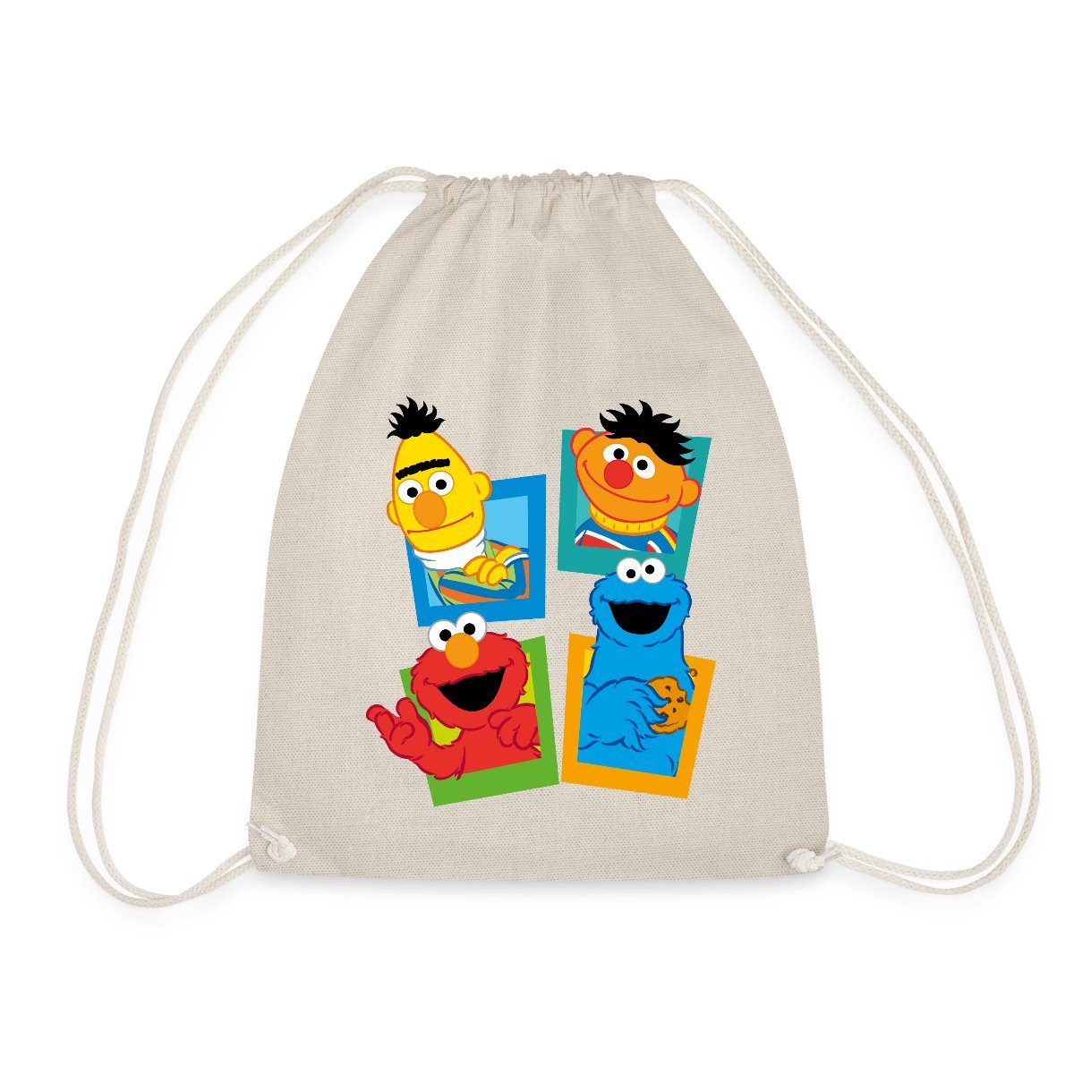Spreadshirt Turnbeutel Sesamstraße Kacheln Ernie und Bert Turnbeutel (1-tlg)