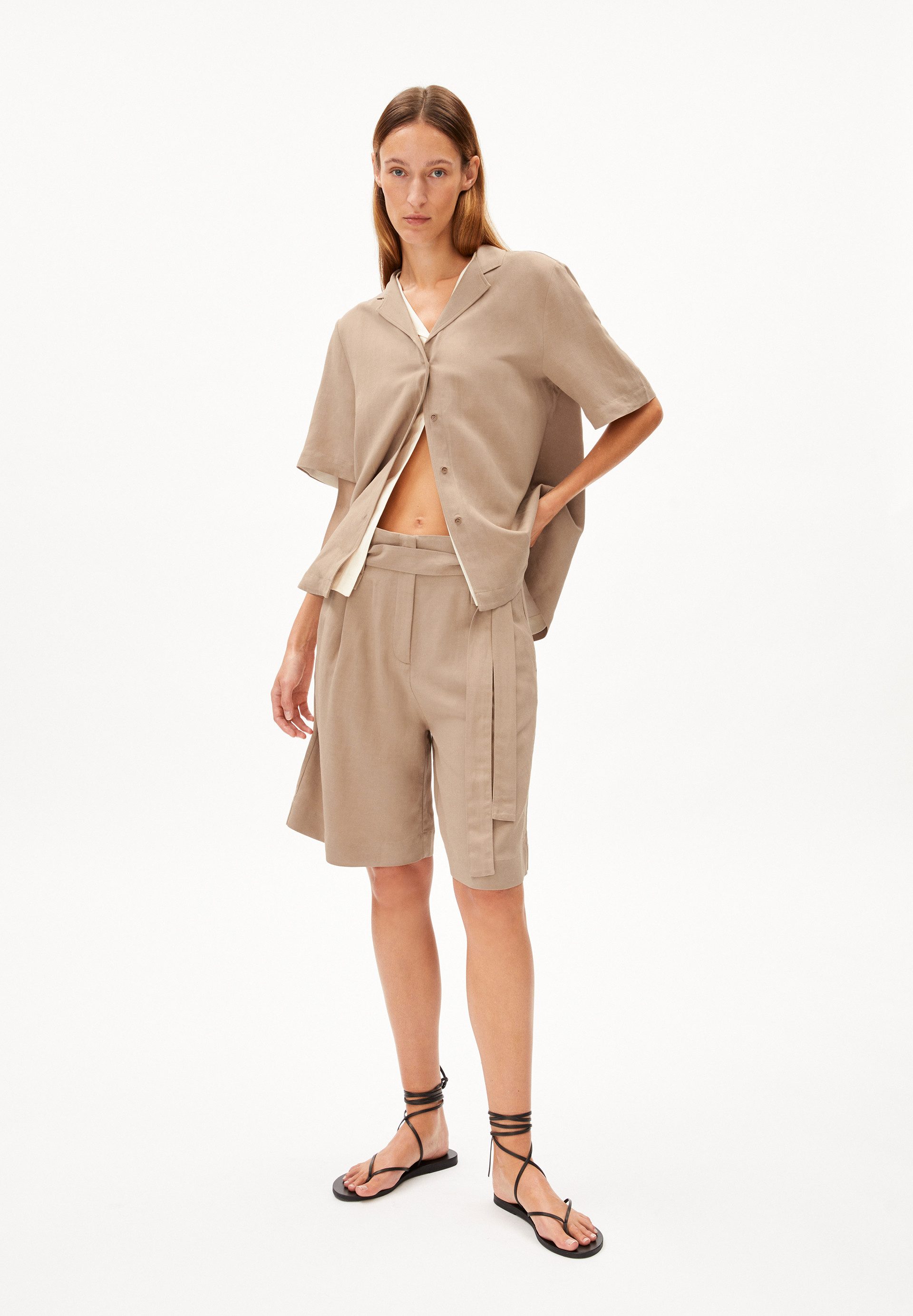 Armedangels Hemdbluse MAAITE LINO Damen Bluse Relaxed Fit aus Leinen-Mix (1-tlg) empty