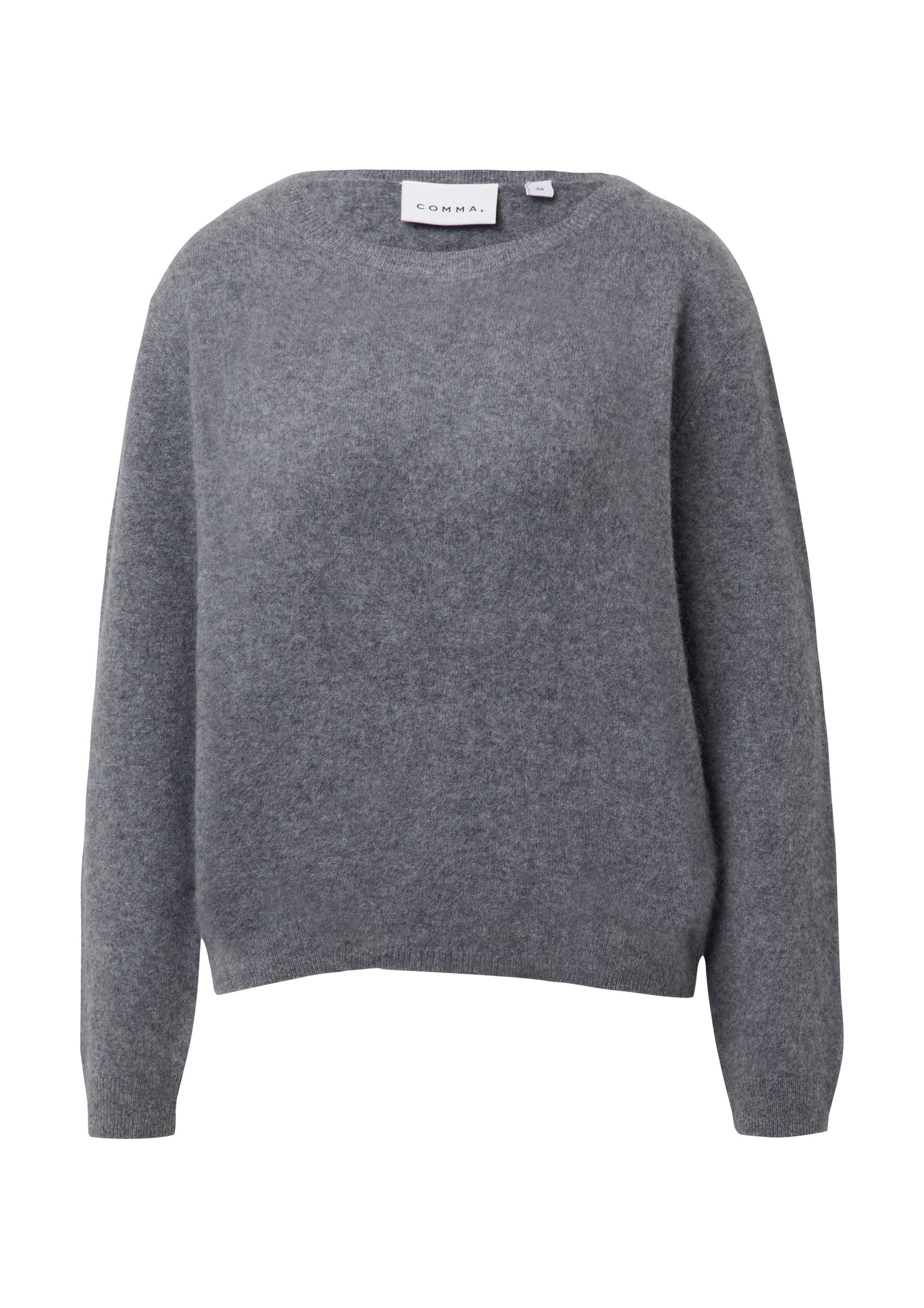 comma Longpullover Strickpullover Weicher Pullover aus reiner Wolle günstig online kaufen