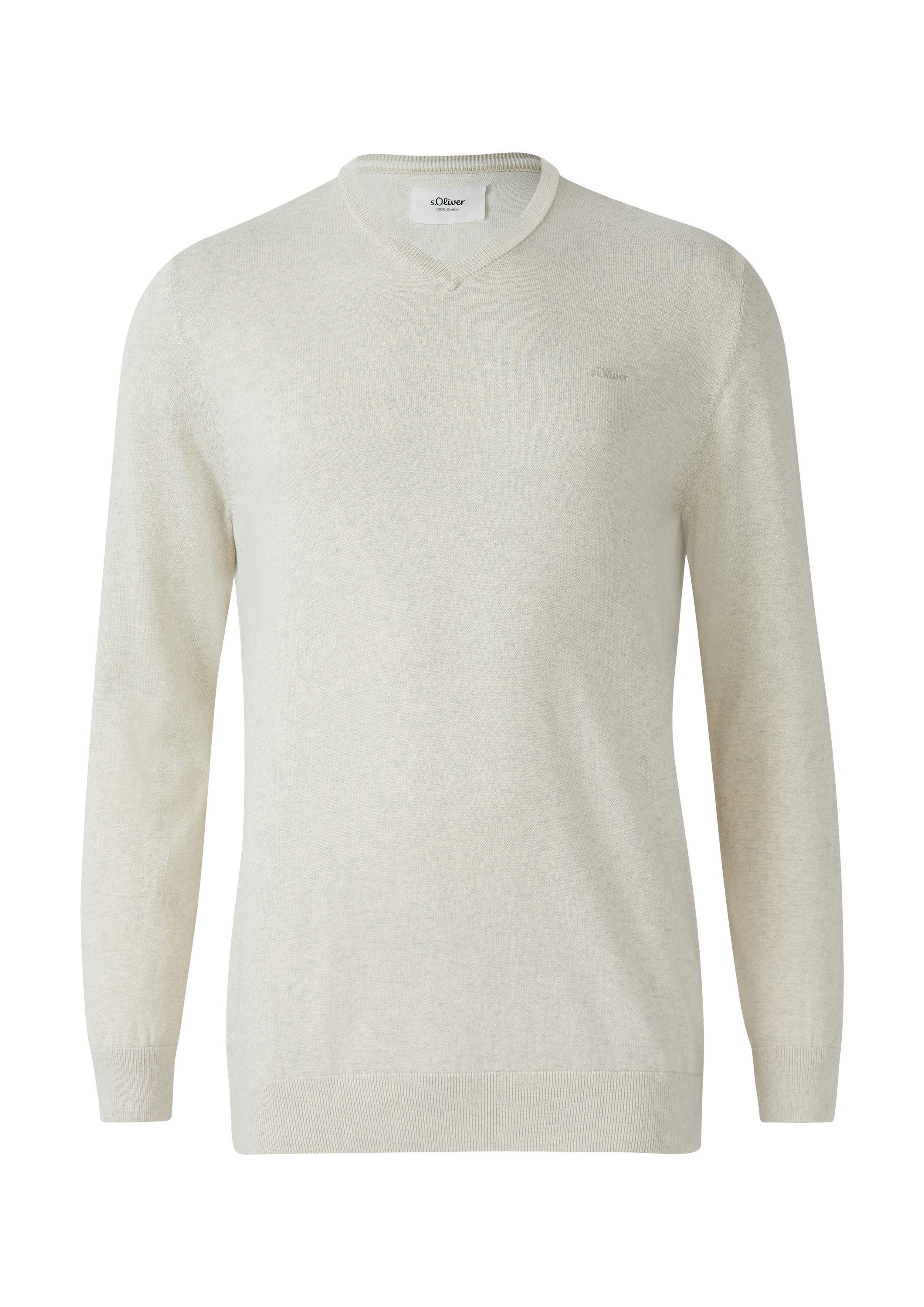 s.Oliver Longpullover Strickpullover Strickpullover mit Logo-Stickerei günstig online kaufen